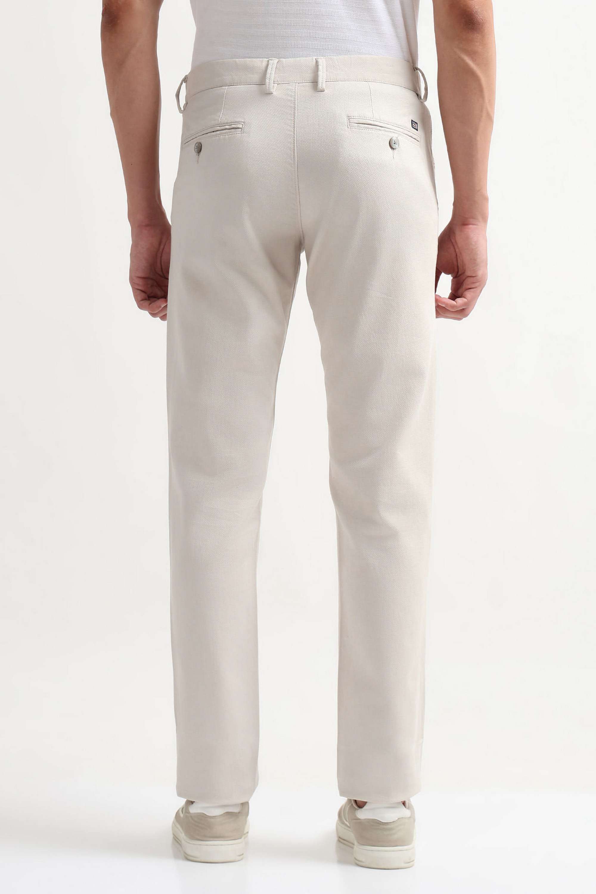 Textured-Cotton-Blend-Slim-Fit-Men-s-Casual-Wear-Trousers