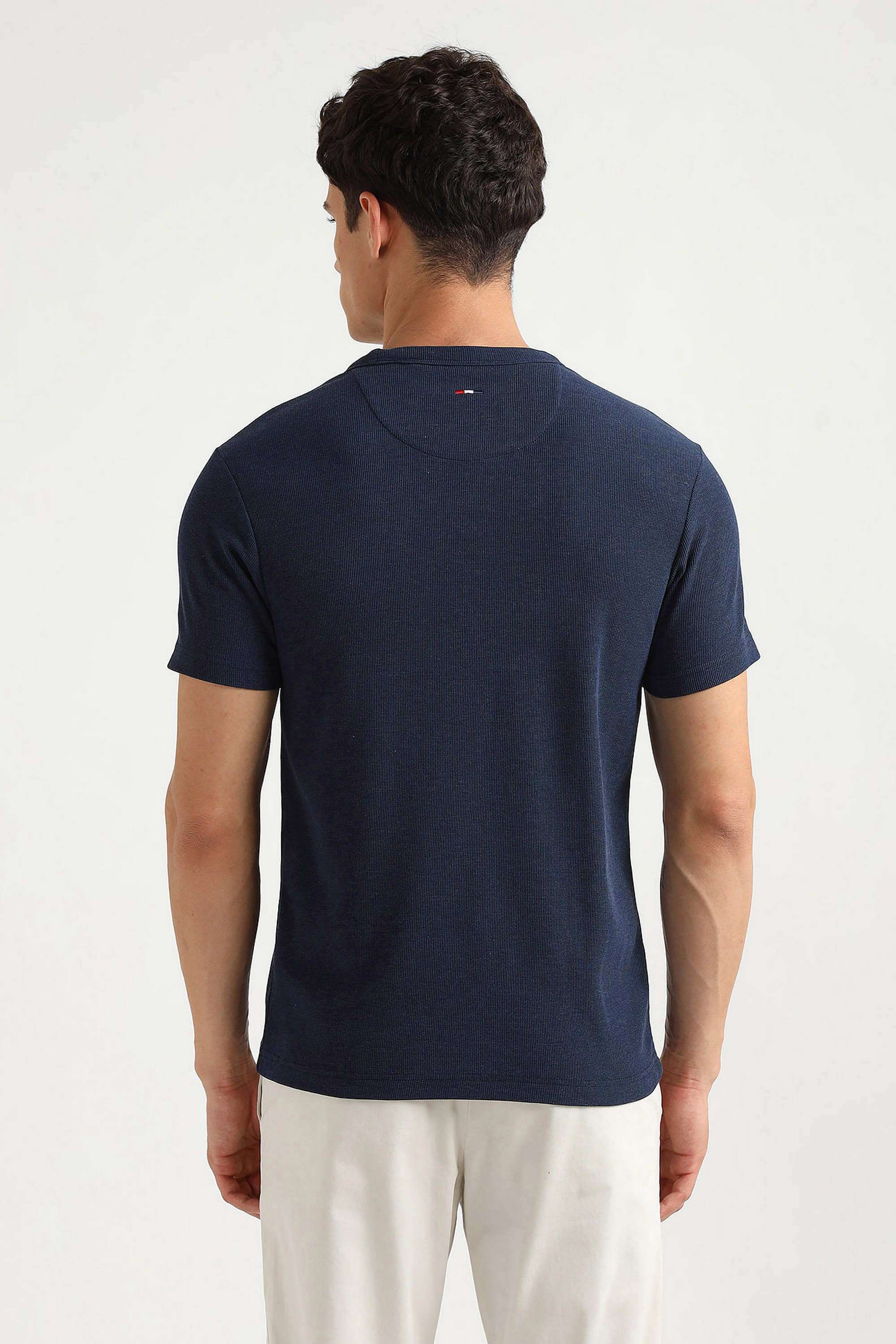 Solid-Cotton-Blend-Regular-Fit-Men-Casual-Wear-T-Shirt