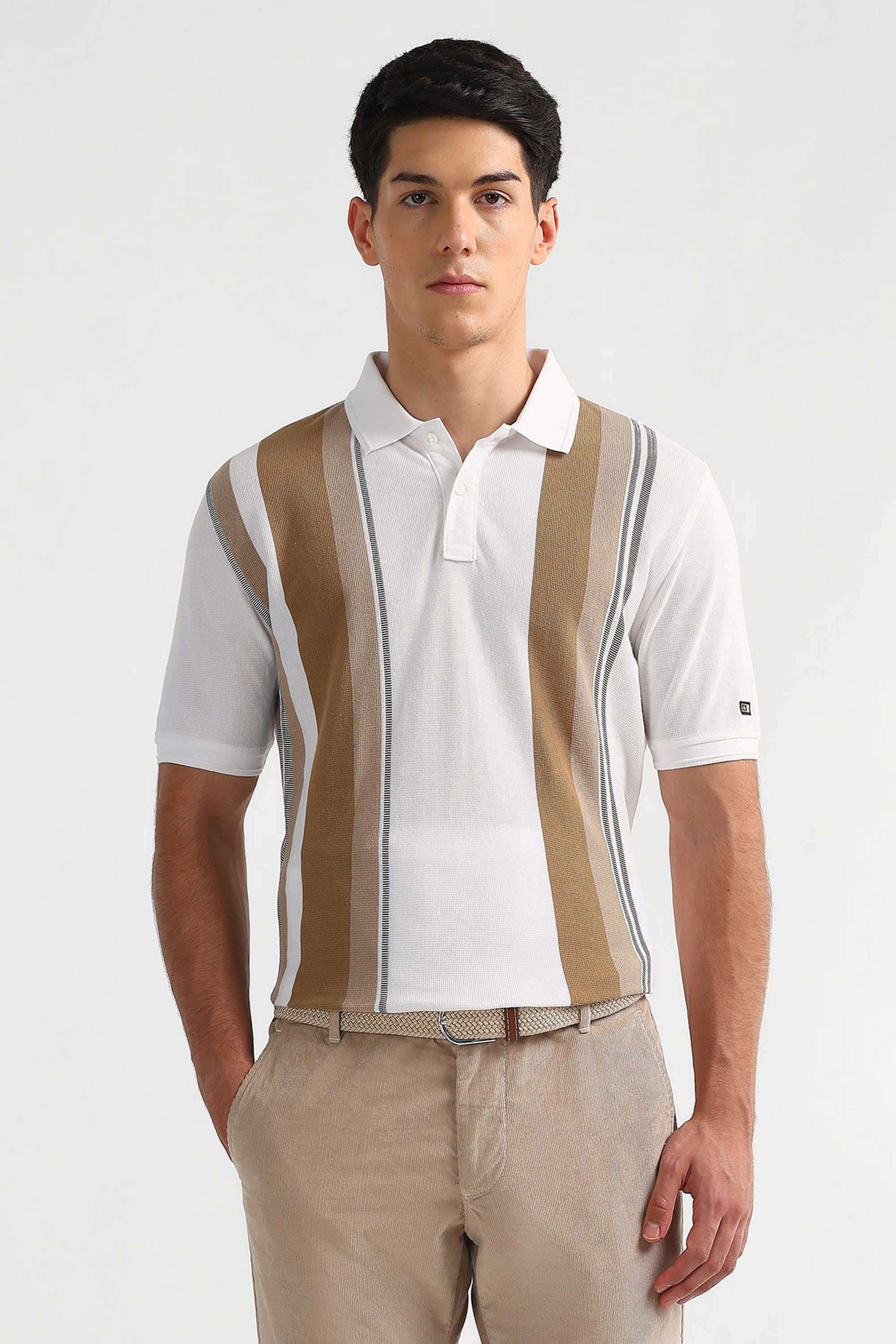 Stripes-Cotton-Blend-Polo-Men-s-T-Shirt