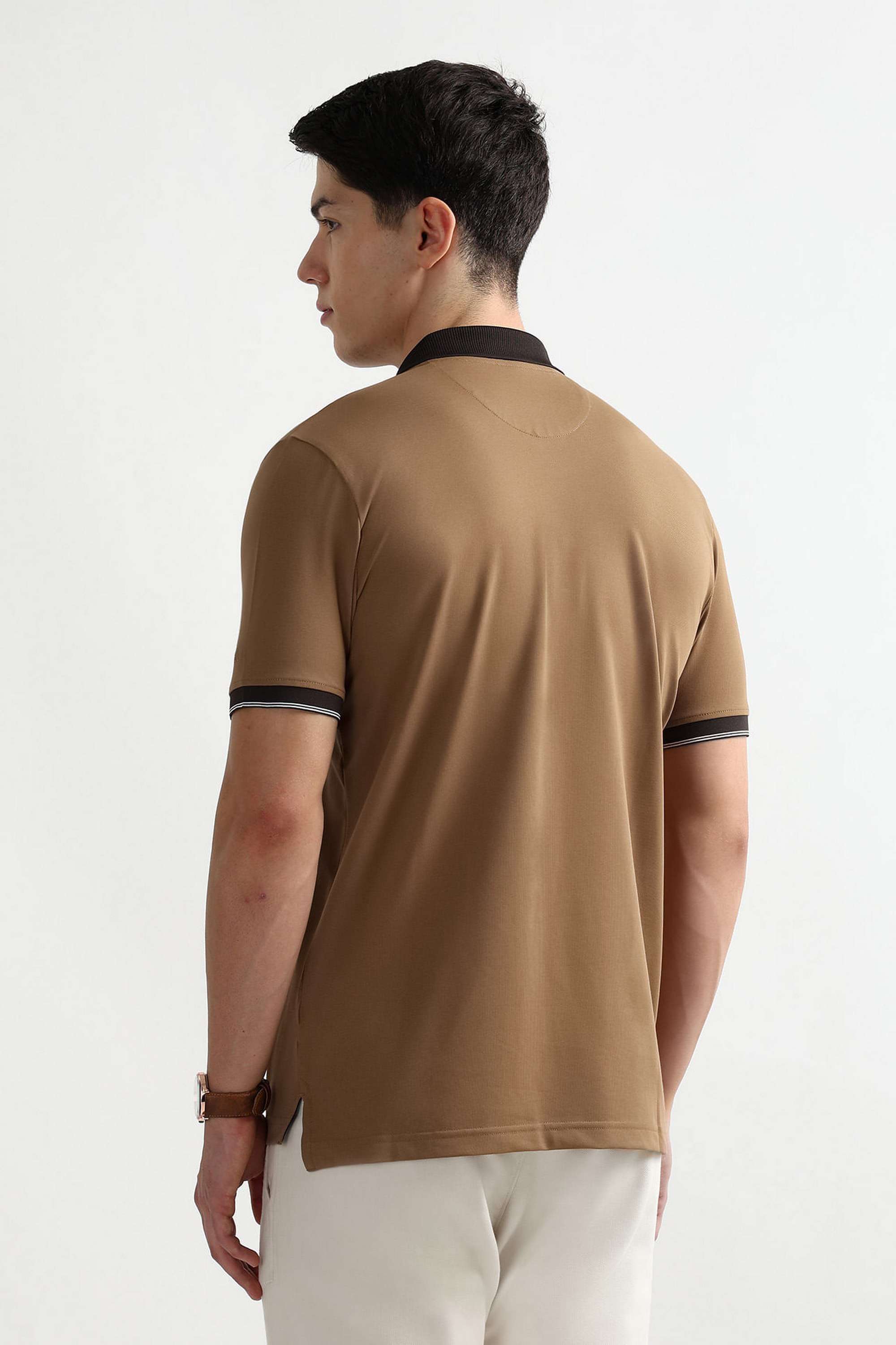 Solid-Cotton-Blend-Polo-Men-s-T-Shirt