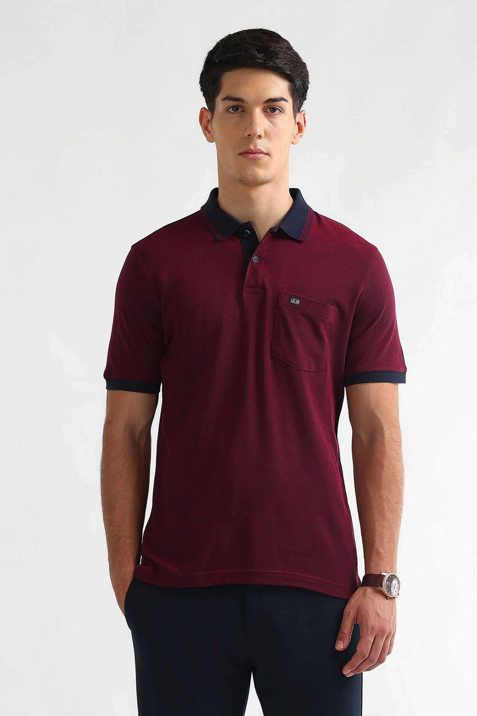 Solid-Cotton-Blend-Regular-Fit-Men-Polo-T-Shirt