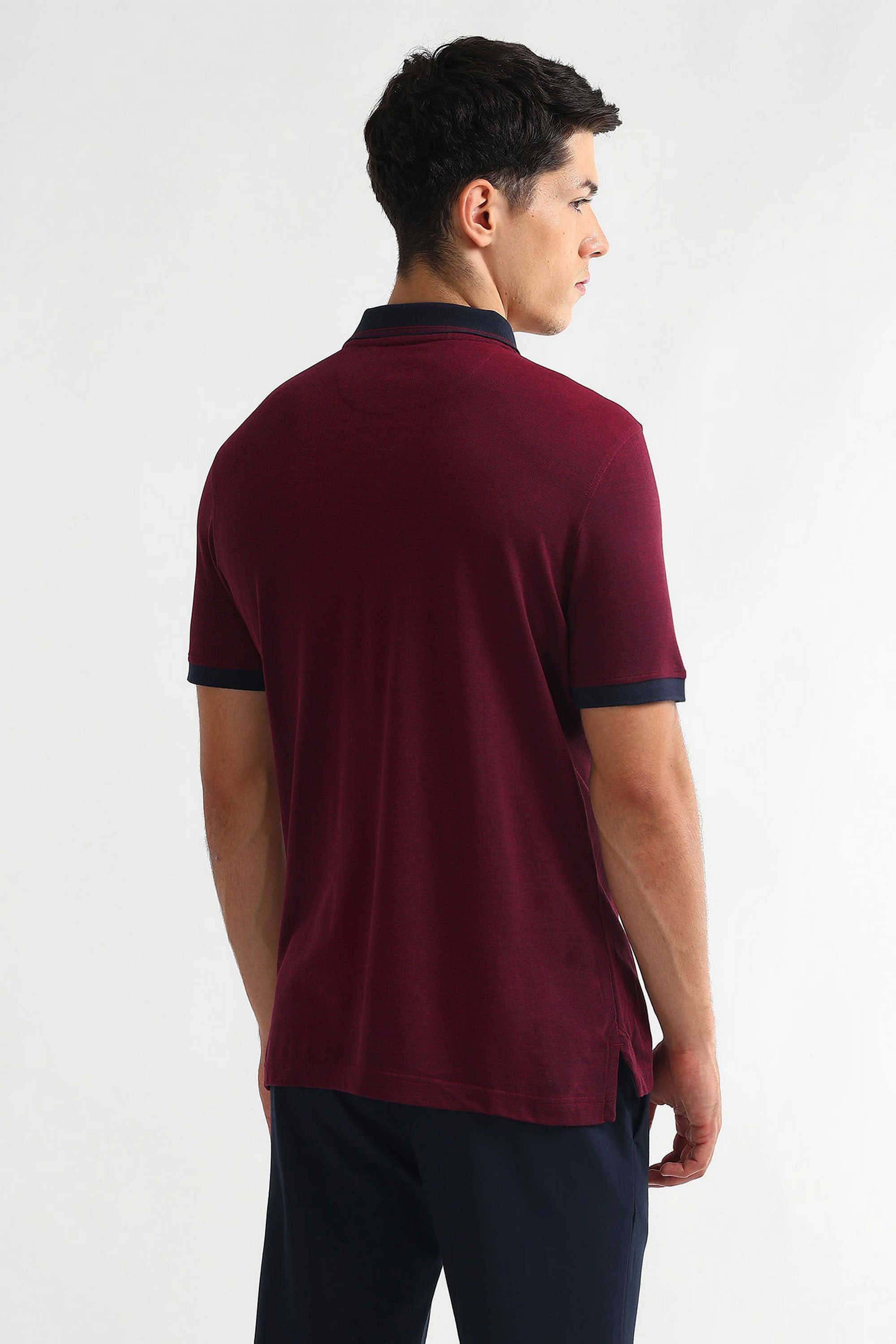 Solid-Cotton-Blend-Regular-Fit-Men-Polo-T-Shirt