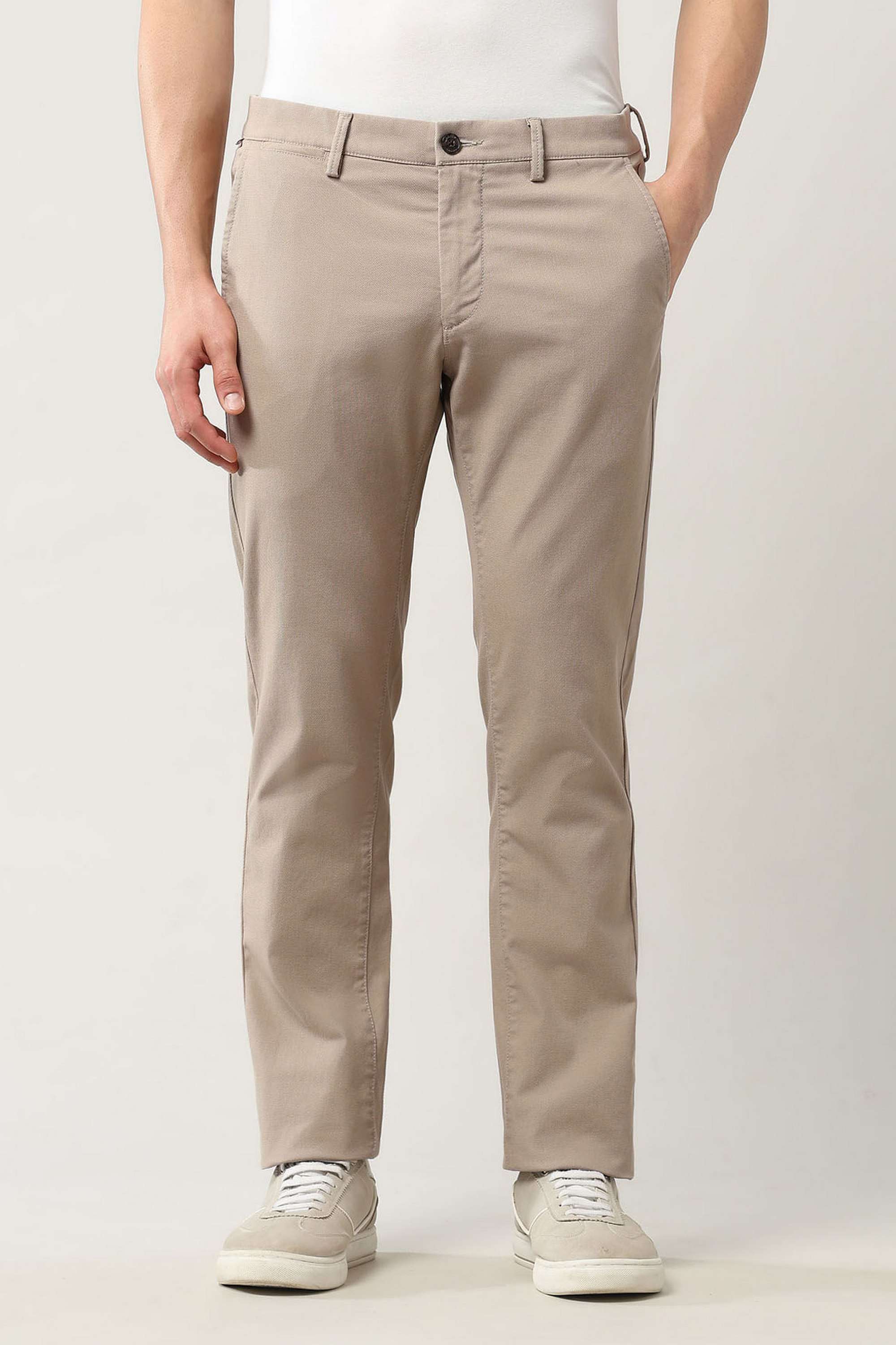 Dobby-Cotton-Blend-Slim-Fit-Men-s-Casual-Wear-Trousers