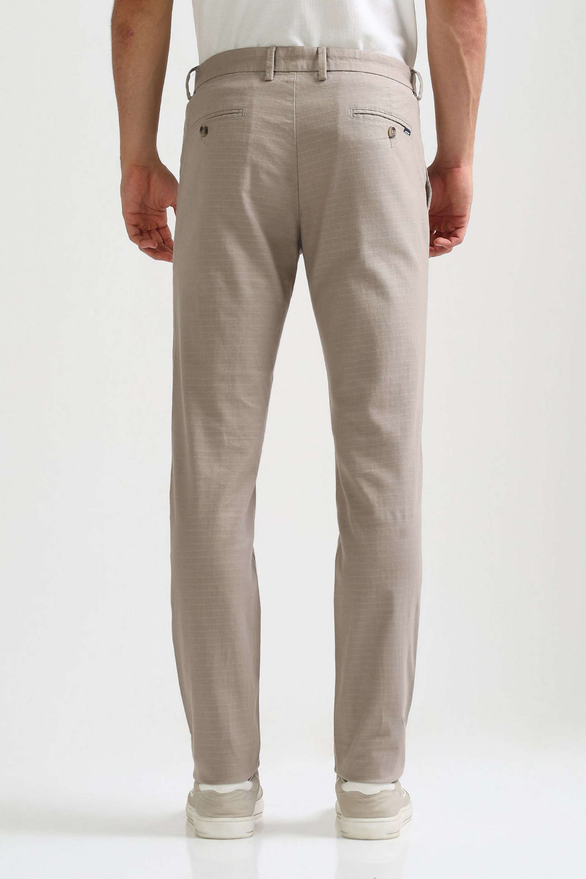 Textured-Cotton-Blend-Slim-Fit-Men-s-Casual-Wear-Trousers