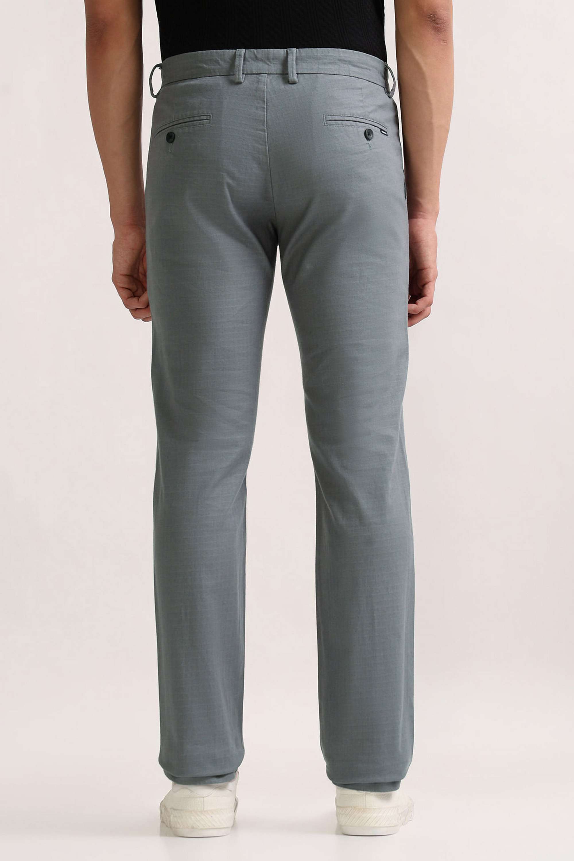 Checks-Cotton-Blend-Slim-Fit-Men-s-Casual-Wear-Trousers