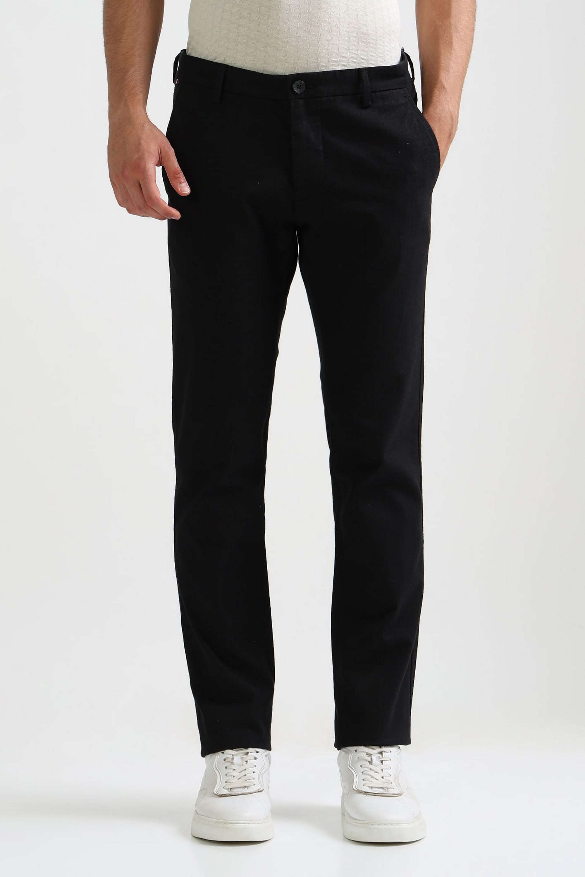 Textured-Cotton-Blend-Slim-Fit-Men-s-Casual-Wear-Trousers