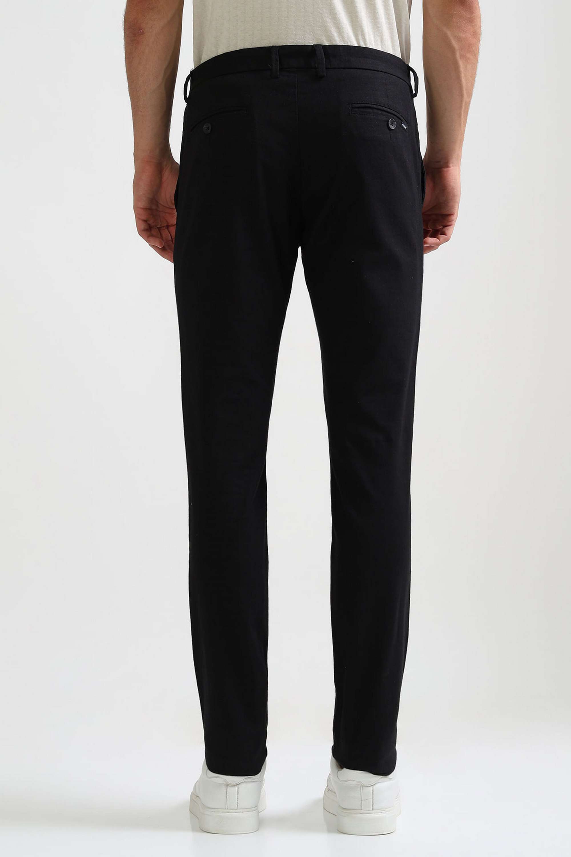 Textured-Cotton-Blend-Slim-Fit-Men-s-Casual-Wear-Trousers