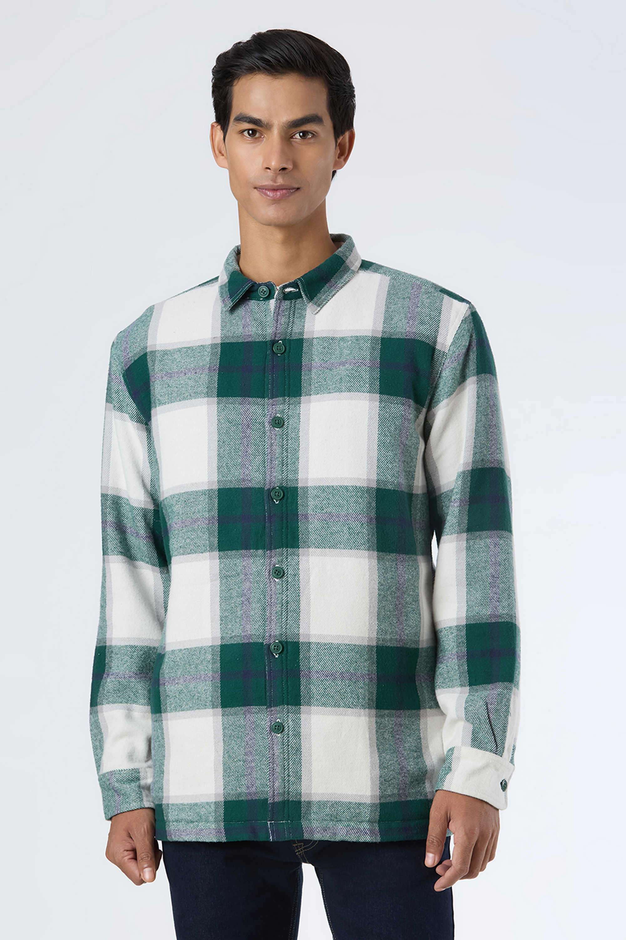 Checks-Poly-Cotton-Relaxed-Fit-Men-Casual-Shirt