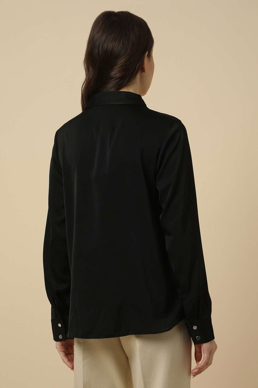 Solid-Polyester-Regular-Fit-Women-s-Shirt