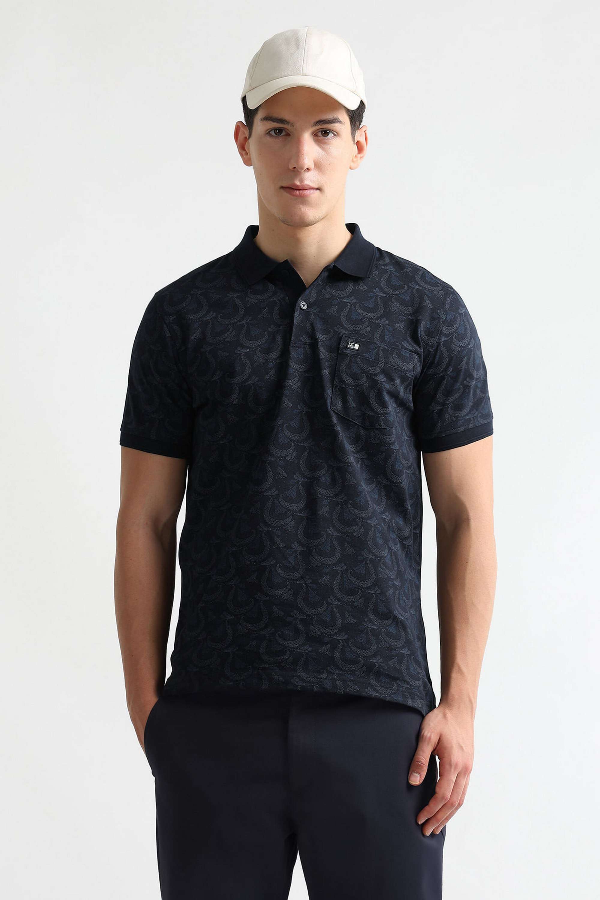 Printed-Cotton-Blend-Polo-Men-s-T-Shirt
