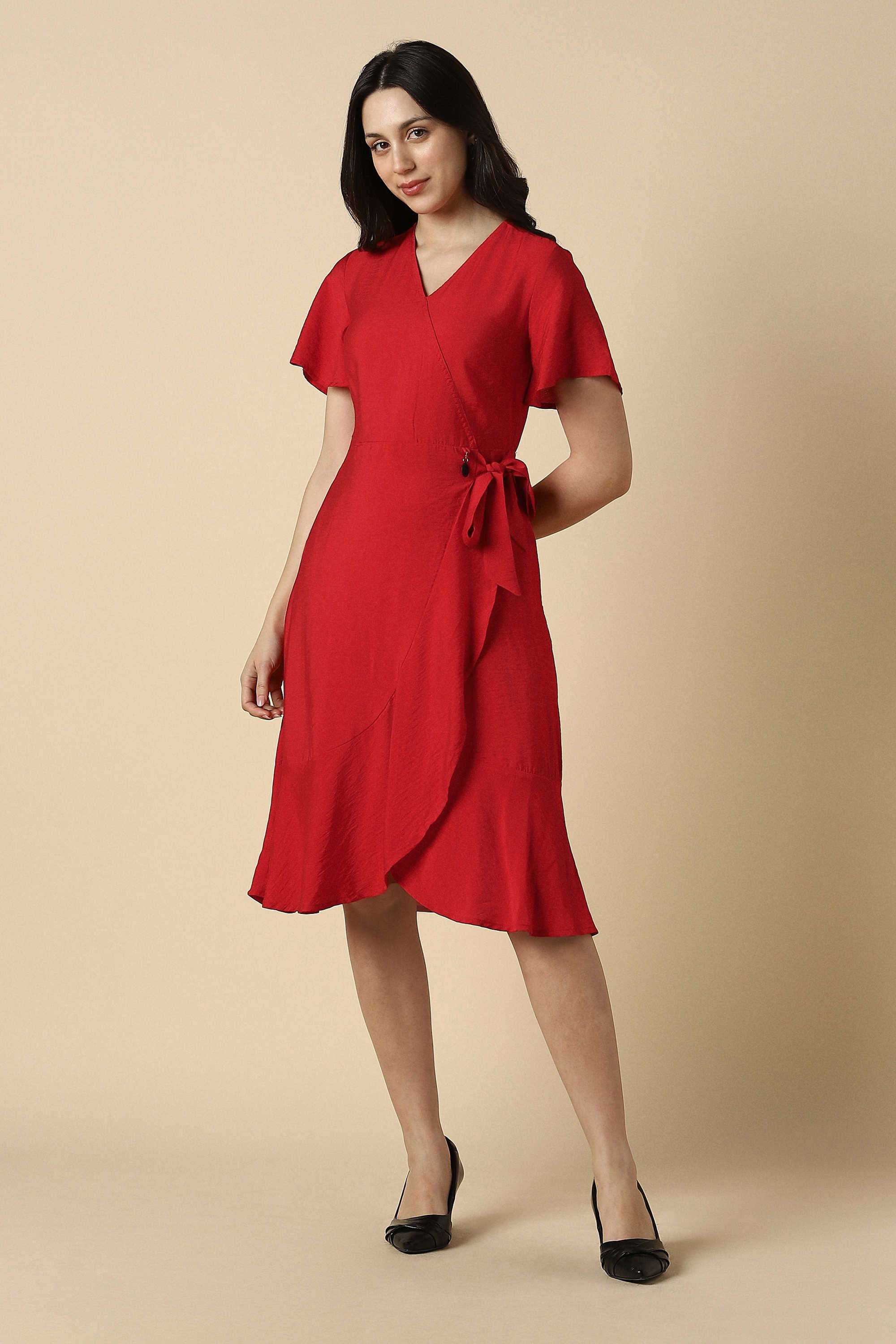 Solid-Rayon-Women-s-Dress