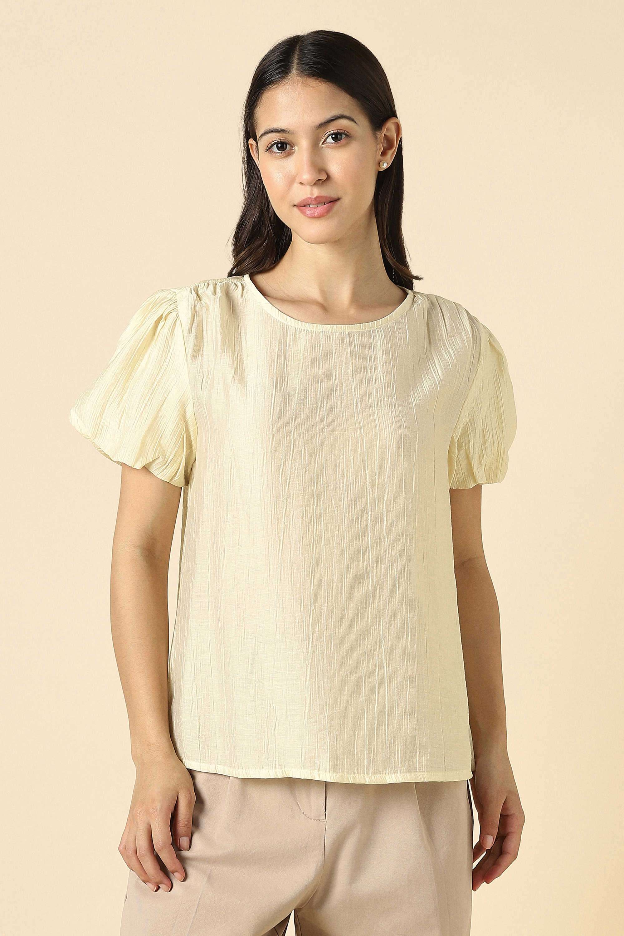 Solid-Lyocell-Women-s-Casual-Wear-Top