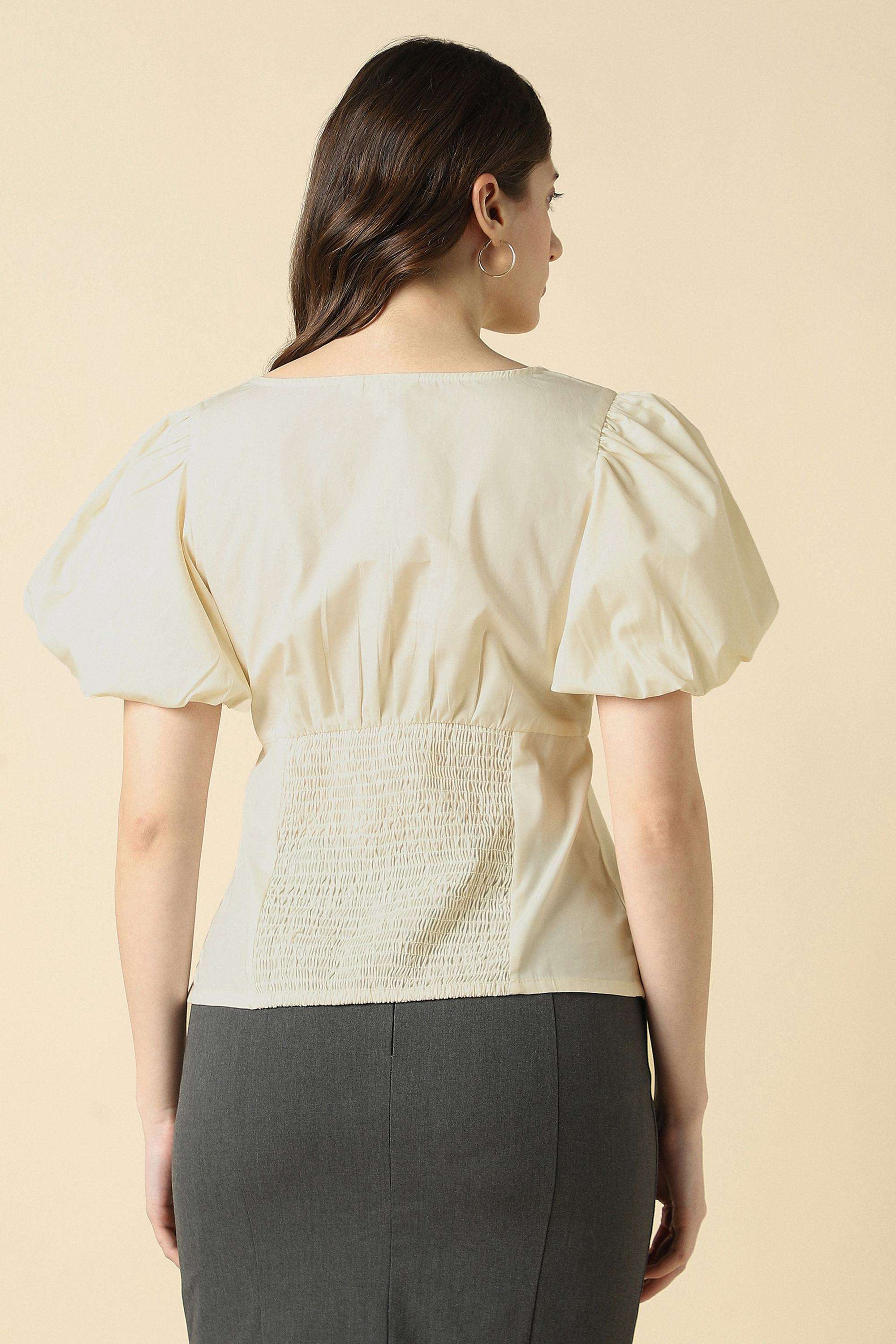 Solid-Cotton-Women-s-Top