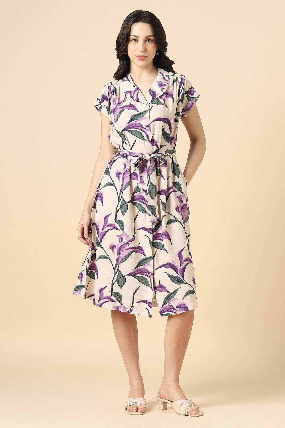 Blended-Fabric-Printed-Regular-Fit-Dress