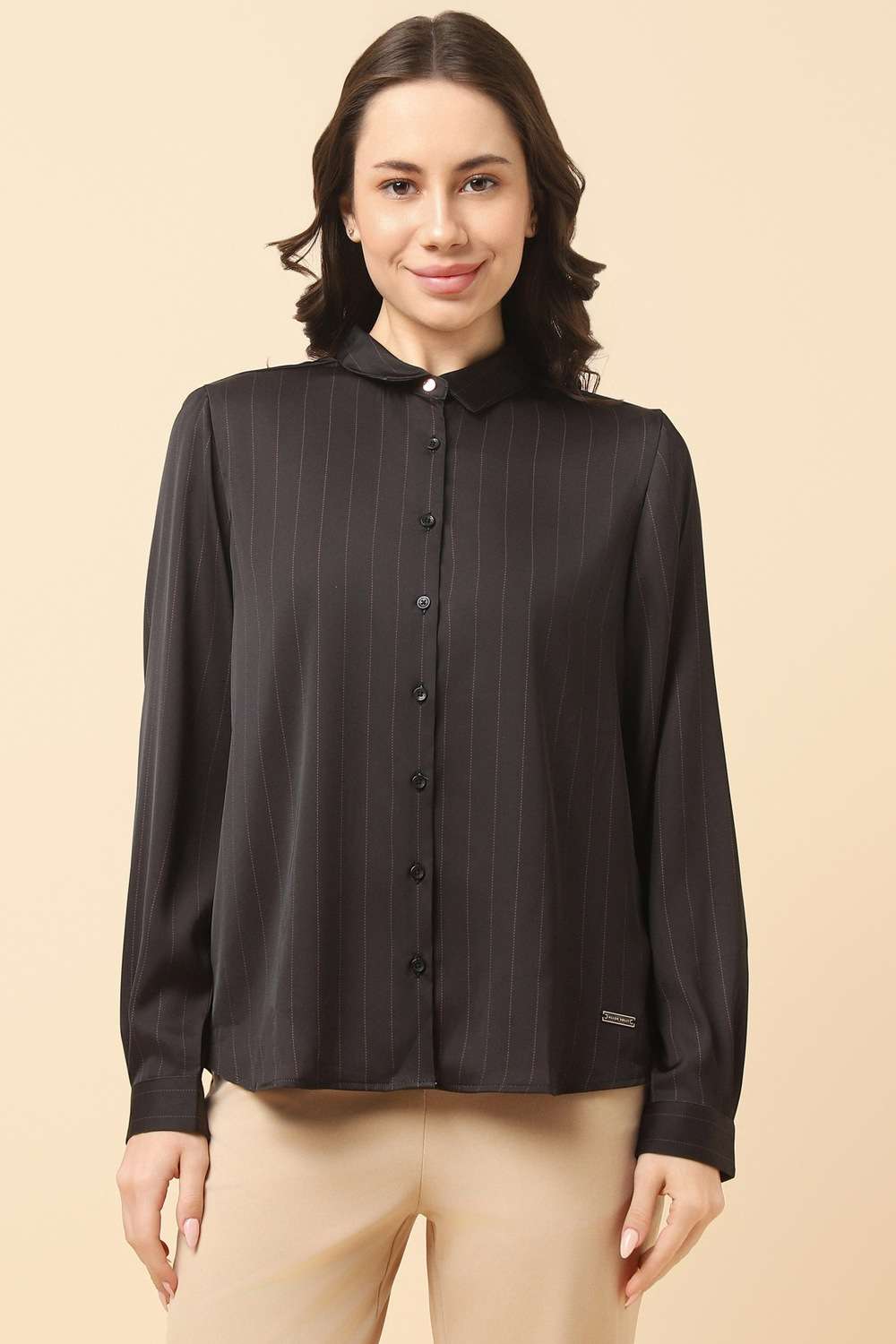 Stripes-Blended-Fabric-Regular-Fit-Women-s-Shirt