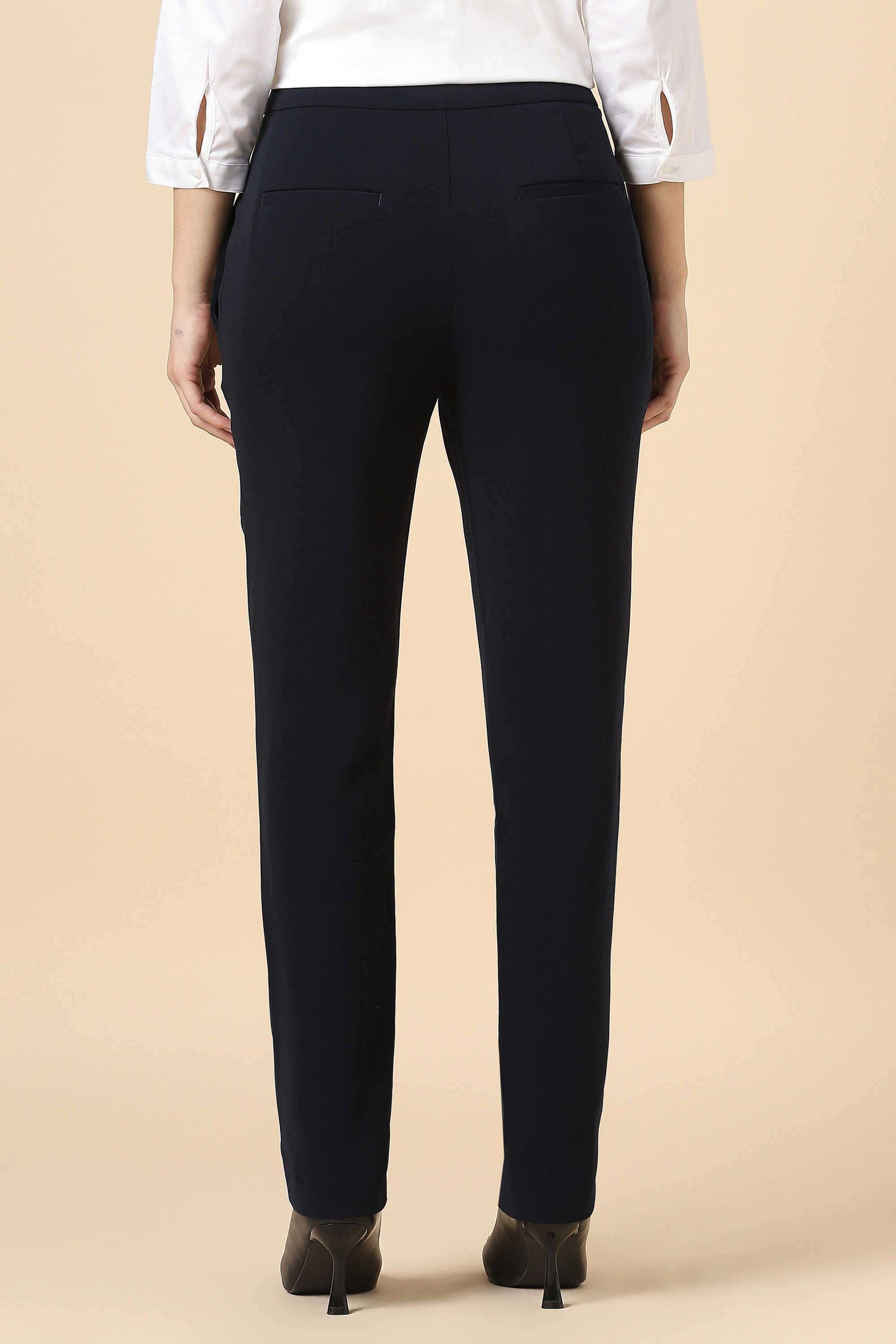 Solid-Regular-Fit-Polyester-Women-s-Casual-Wear-Trousers