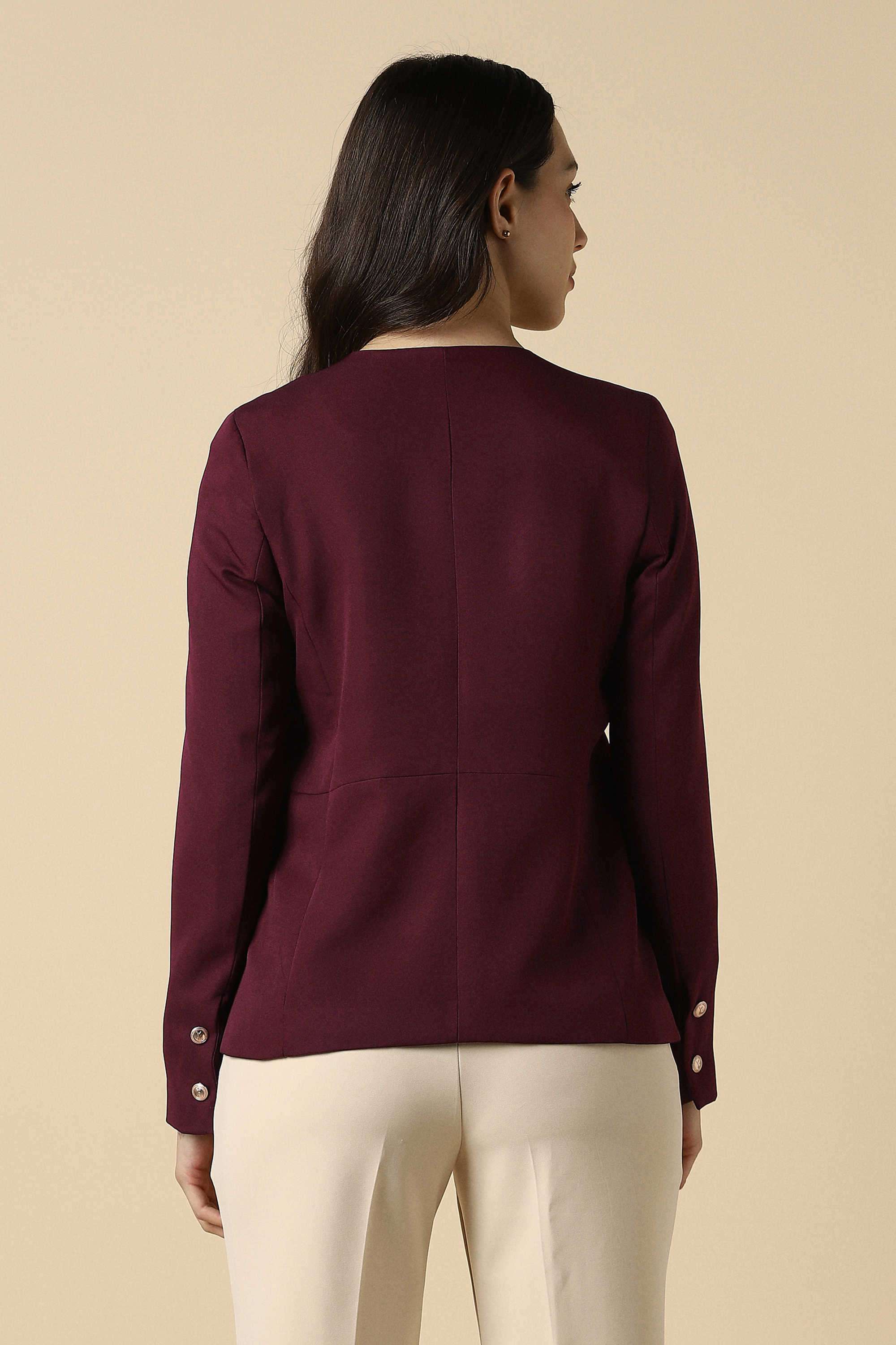 Checks-Polyester-Women-s-Casual-Wear-Blazer