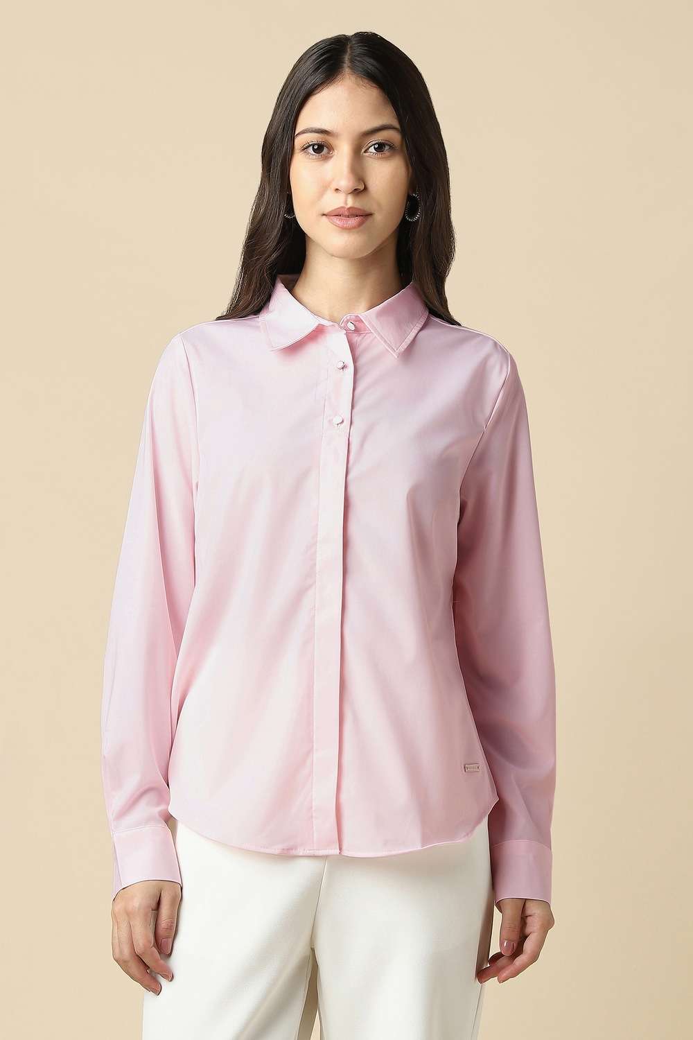 Blended-Fabric-Solid-Regular-Fit-Shirt