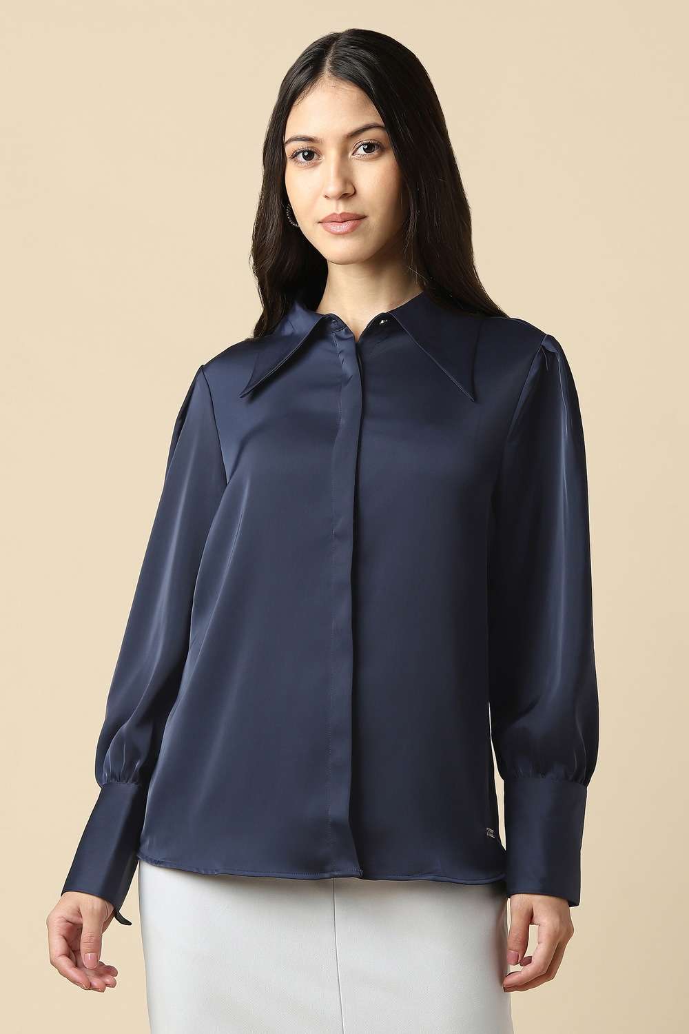 Blended-Fabric-Solid-Regular-Fit-Shirt