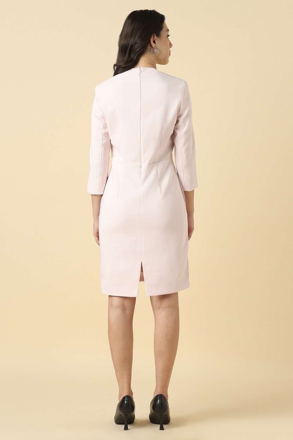 Solid-Blended-Fabric-Women-Dress