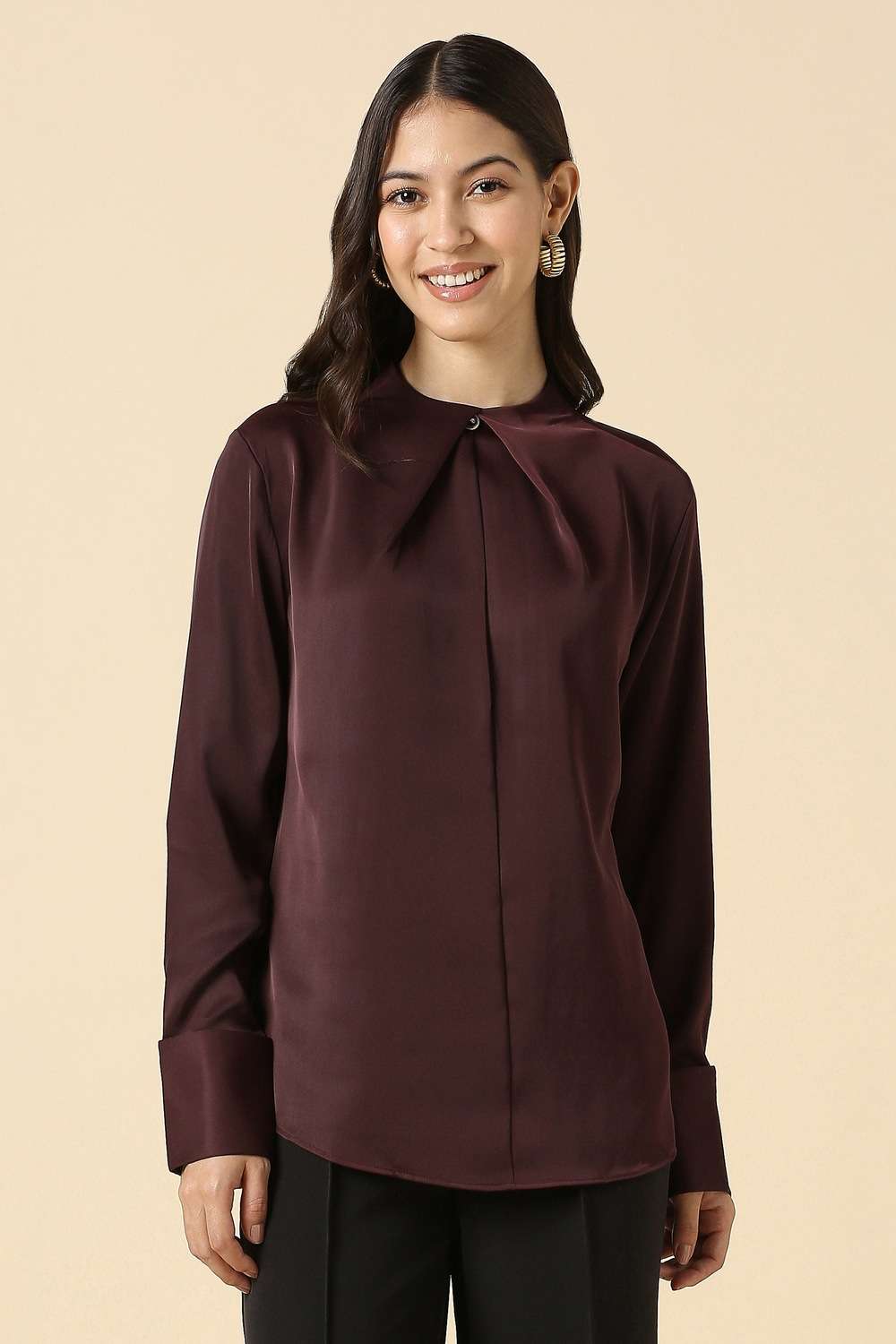 Blended-Fabric-Solid-Regular-Fit-Top