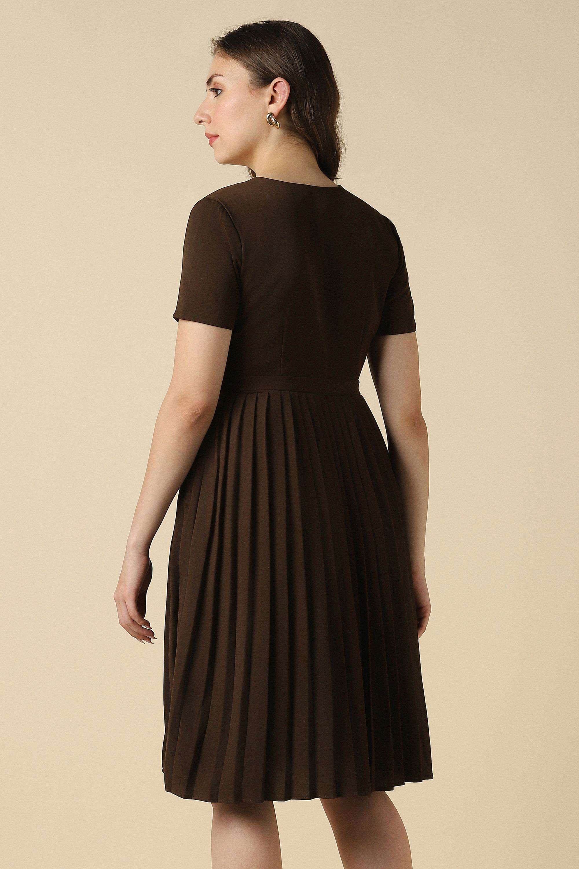 Solid-Polyester-Women-Dress