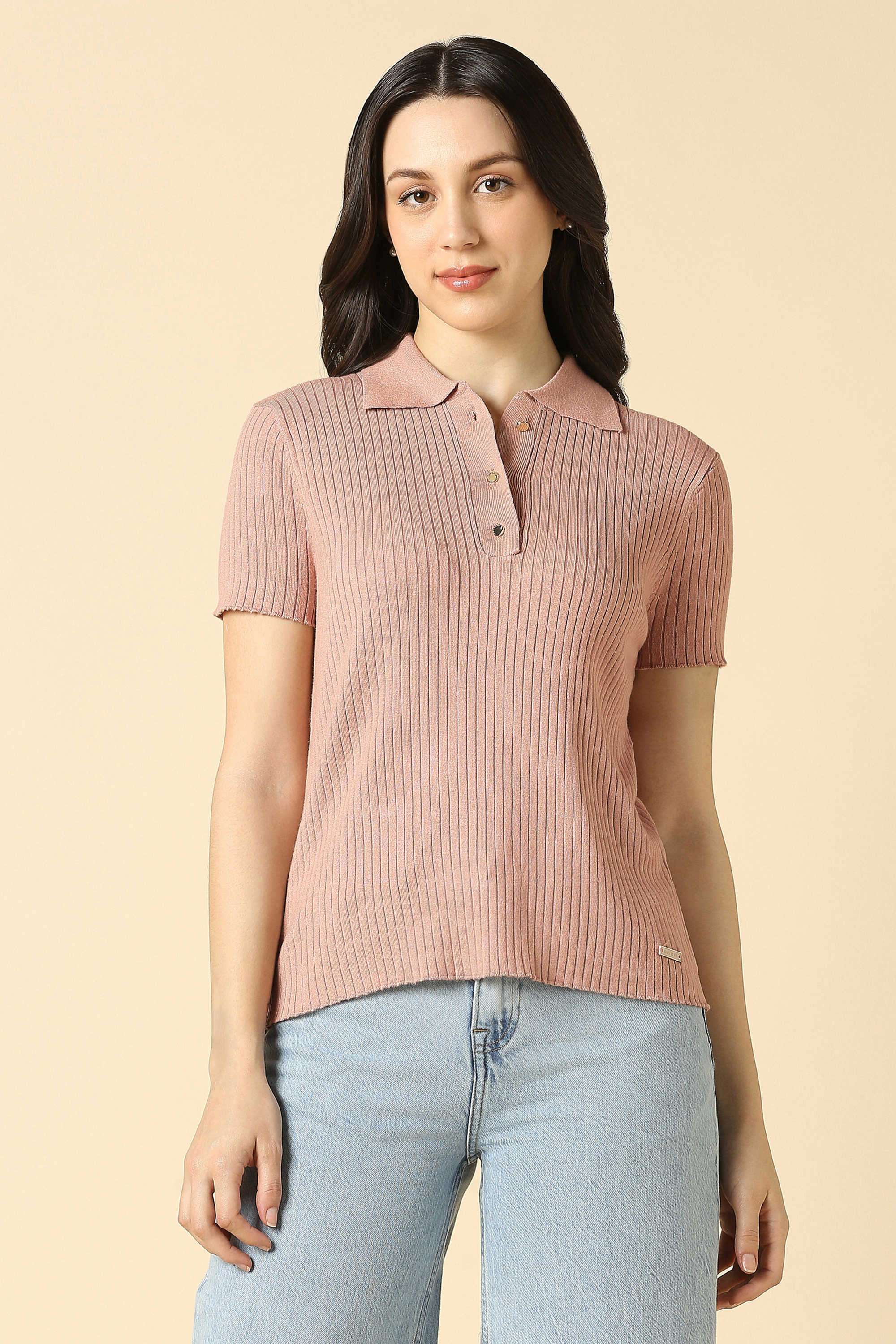 Solid-Viscose-Women-s-Casual-Wear-Top