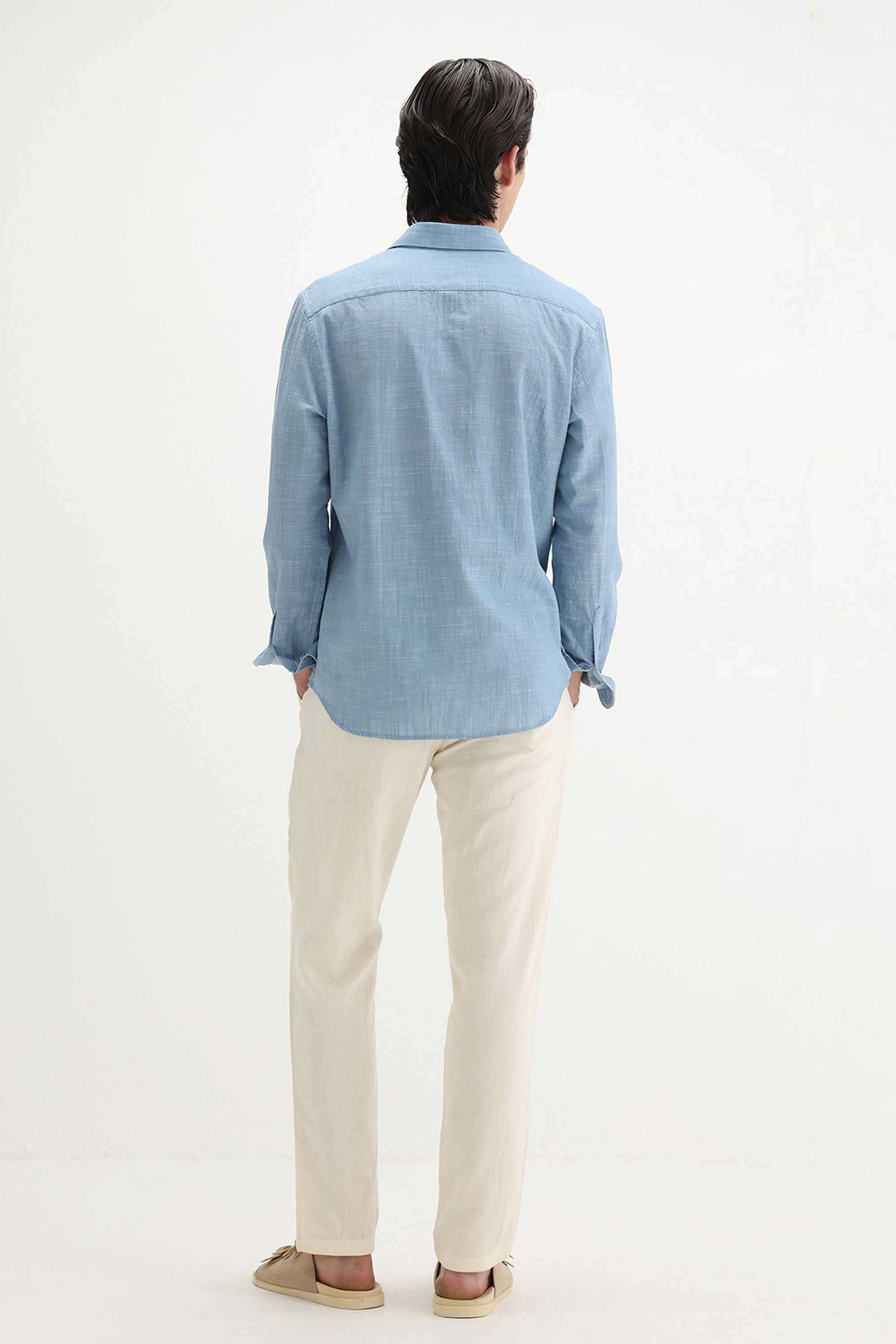 Solid-Cotton-Regular-Fit-Men-s-Casual-Trousers