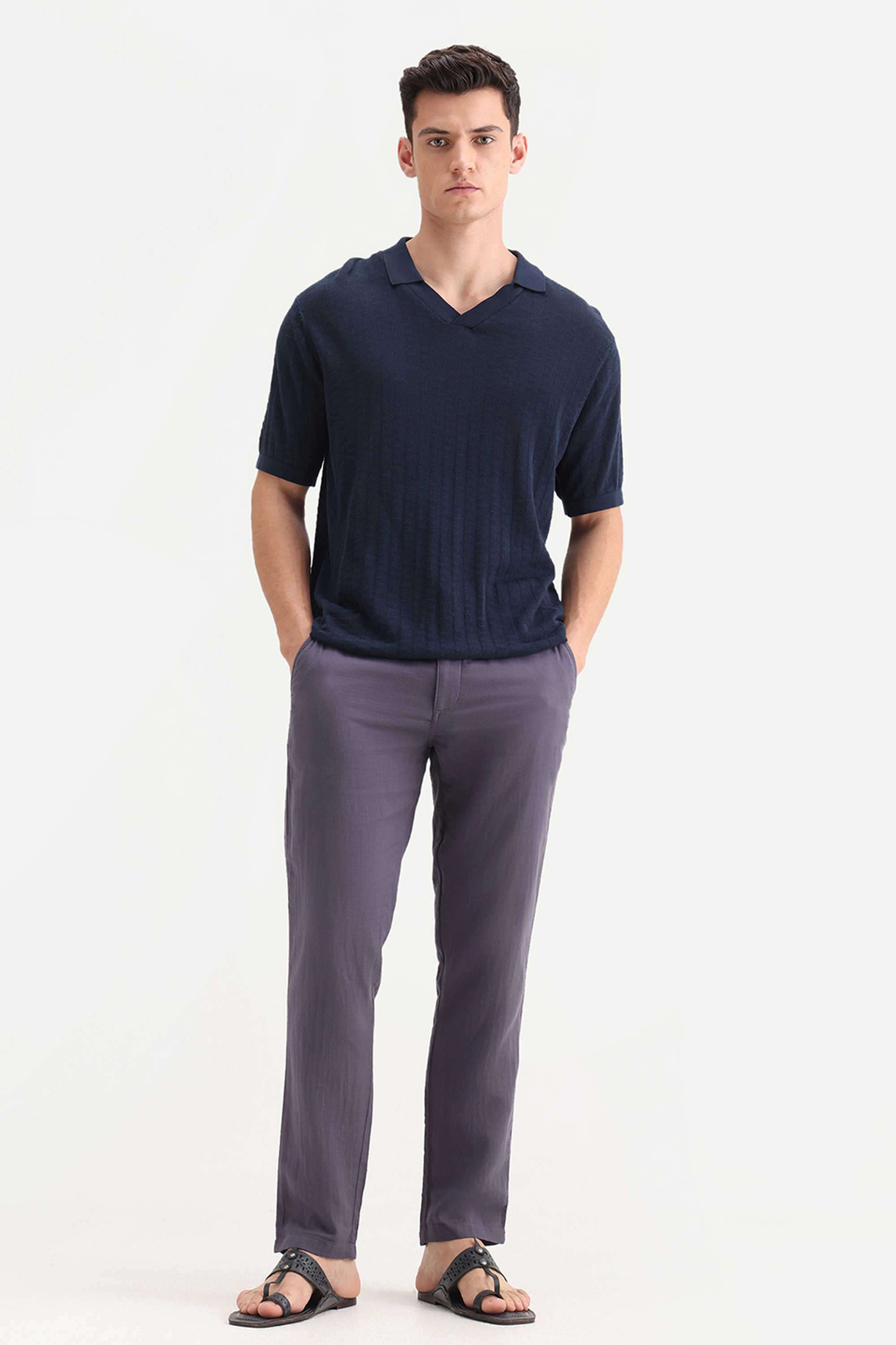 Solid-Cotton-Regular-Fit-Men-s-Casual-Trousers