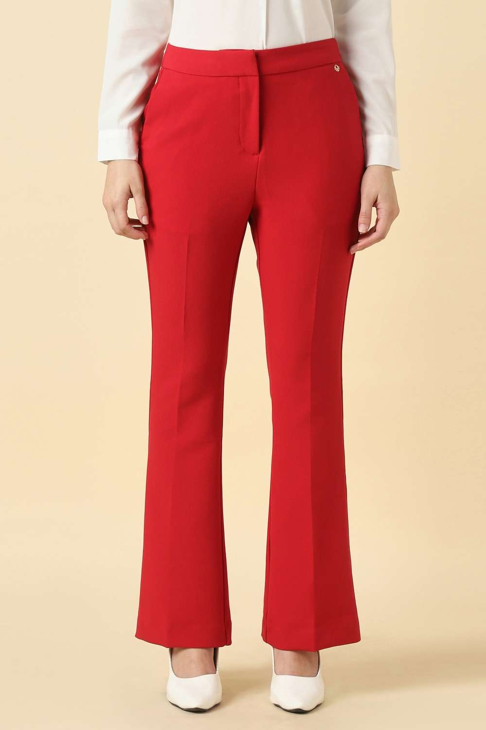 Blended-Fabric-Solid-Regular-Fit-Trousers