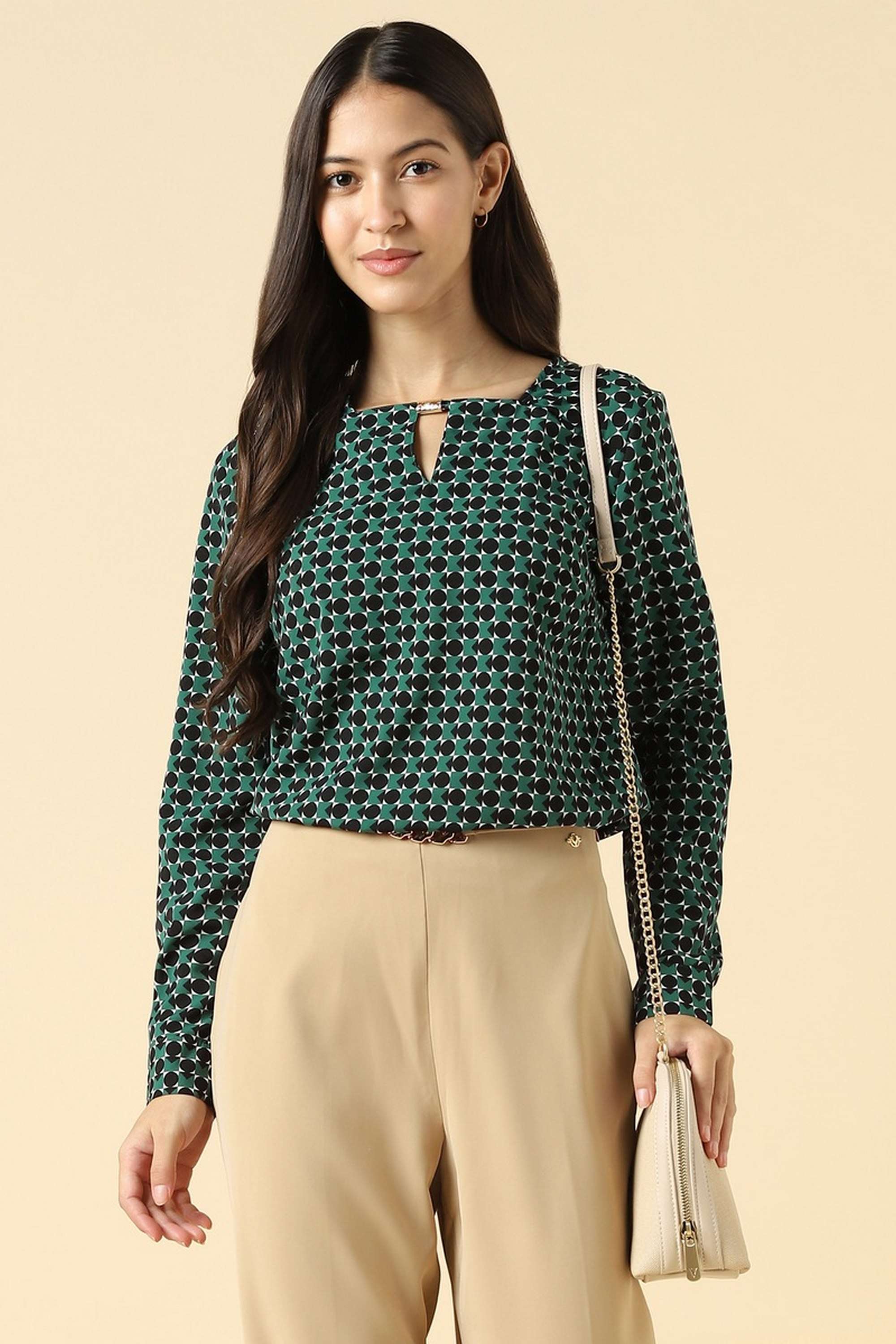 Polyester-Printed-Regular-Fit-Top