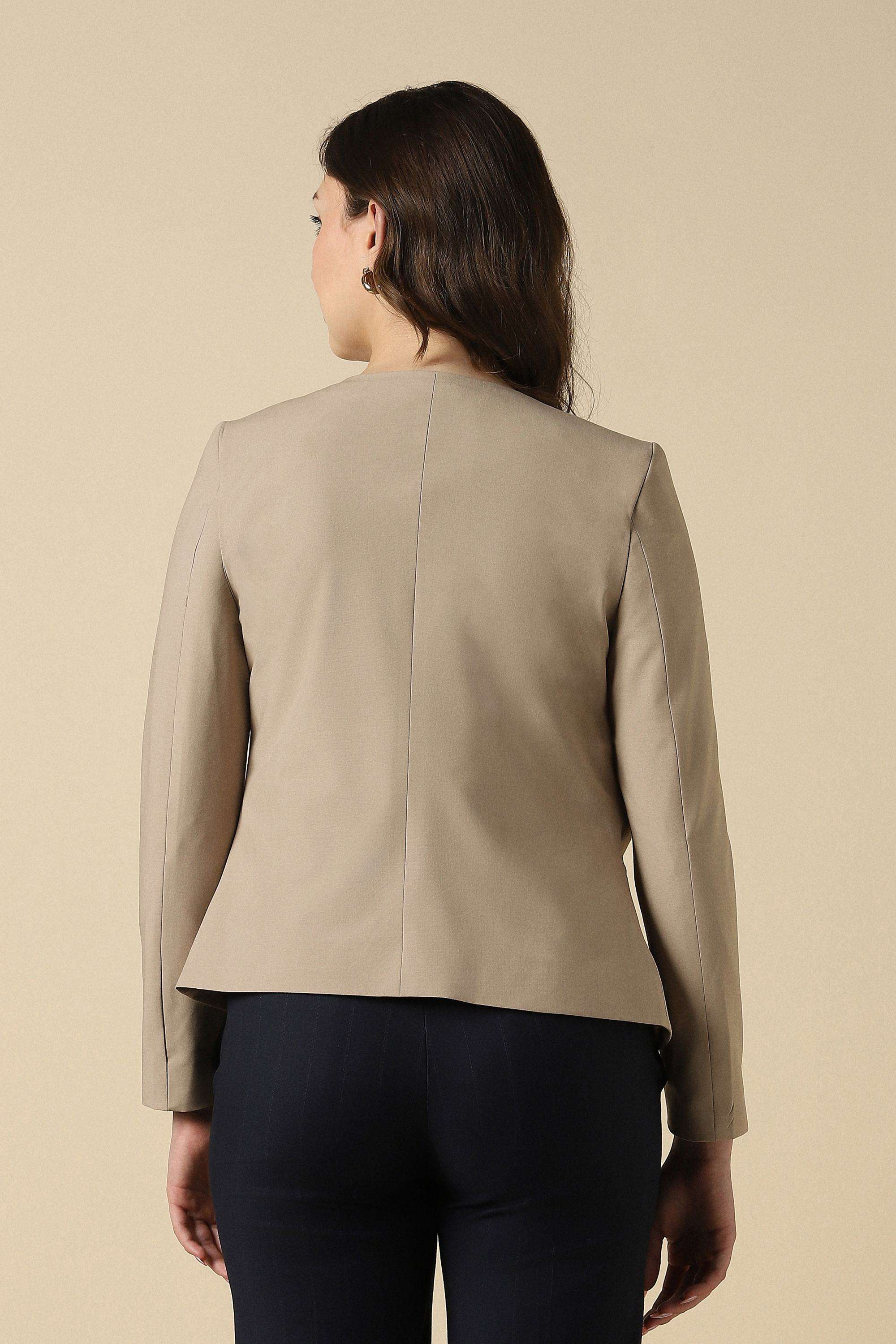 Solid-Polyester-Women-s-Blazer