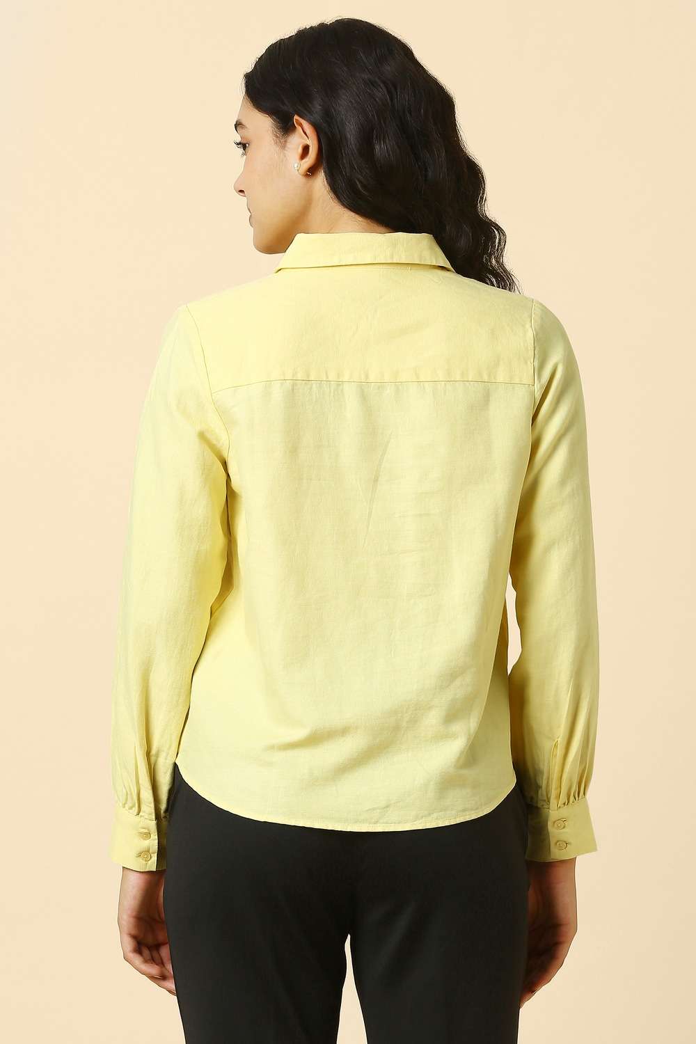 Solid-Blended-Fabric-Regular-Fit-Women-s-Shirt