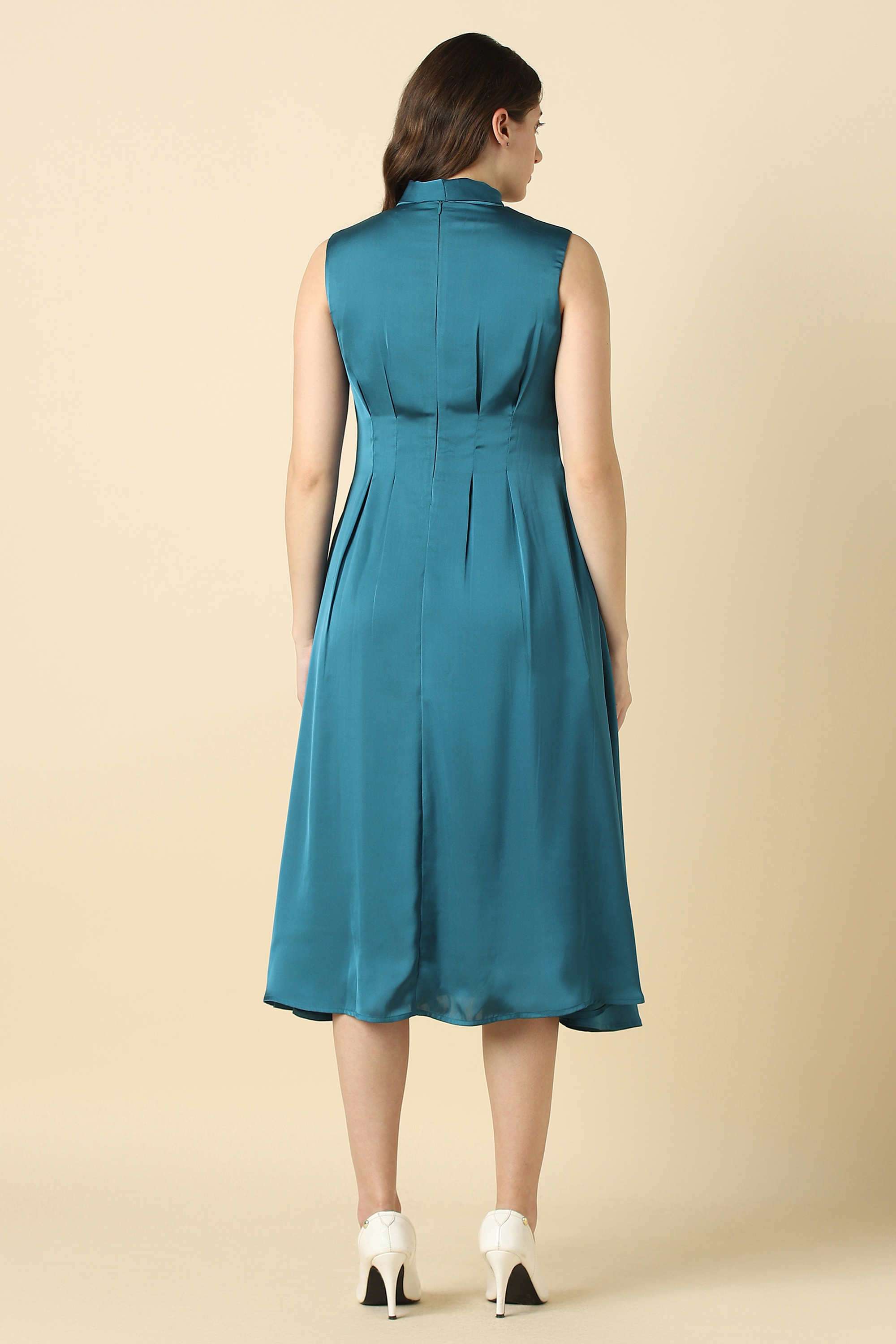Solid-Polyester-Women-Dress