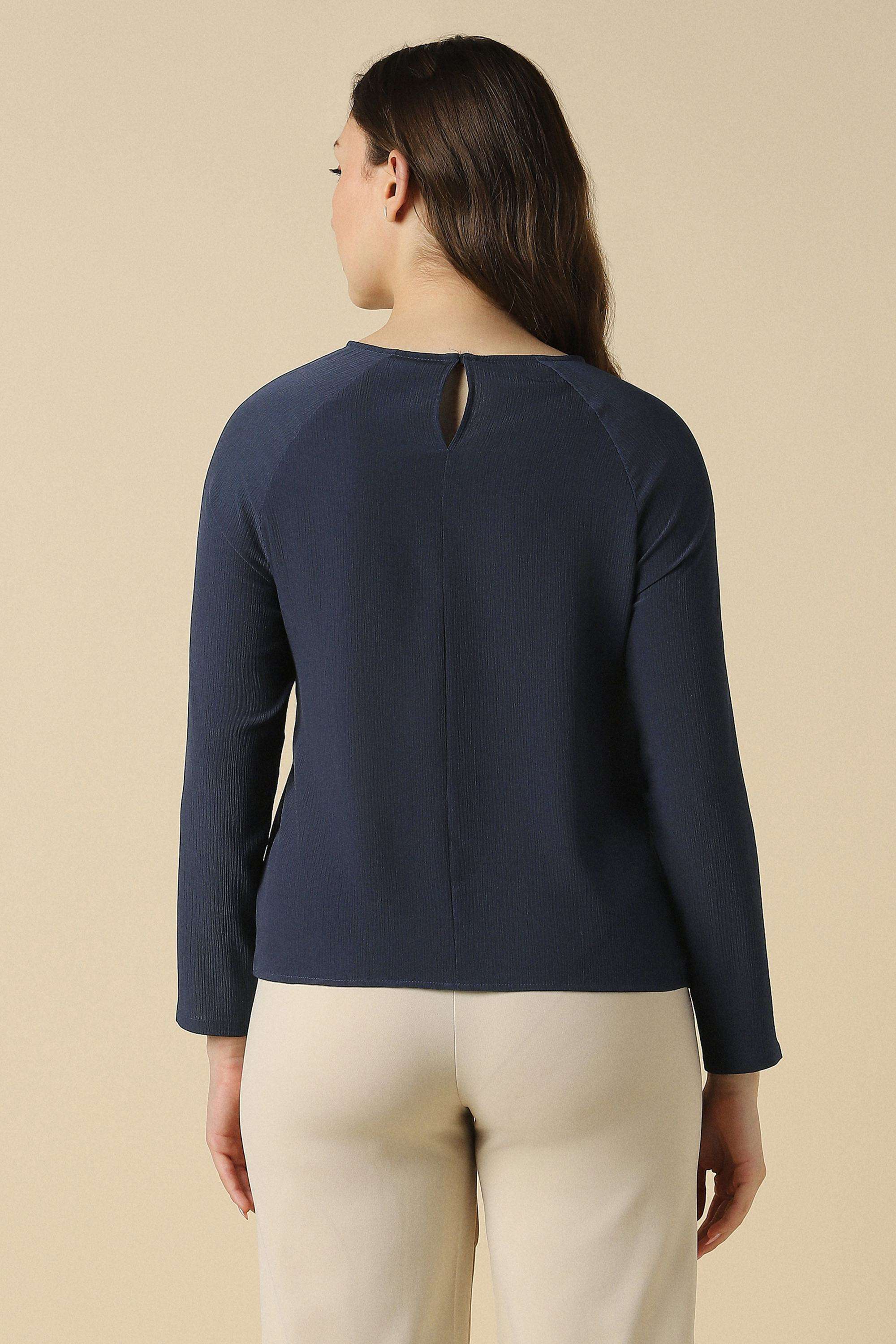 Solid-Polyester-Women-s-Top