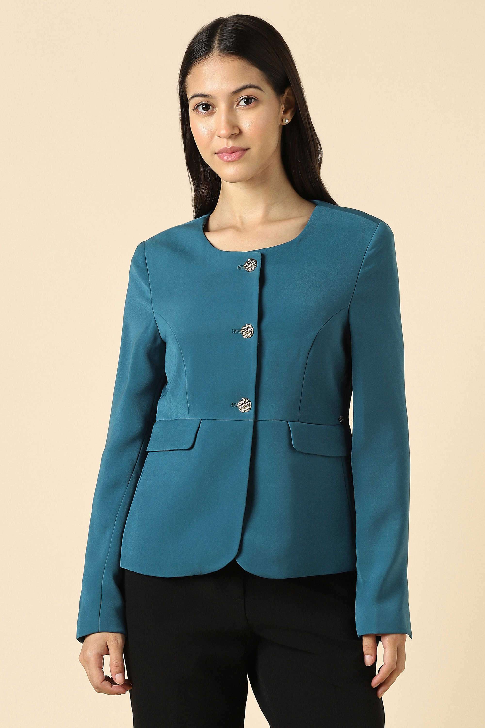 Solid-Polyester-Women-s-Formal-Wear-Top