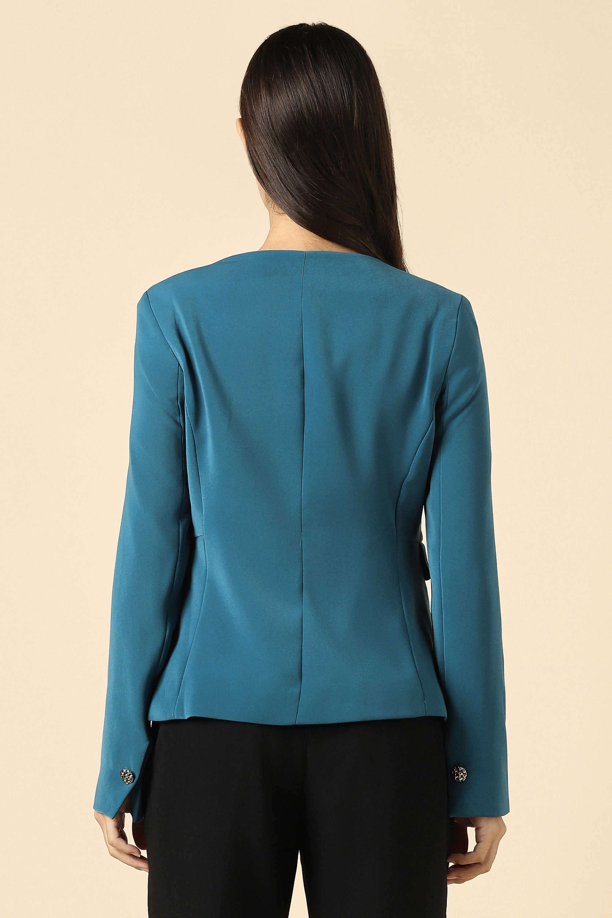 Solid-Polyester-Women-s-Formal-Wear-Top