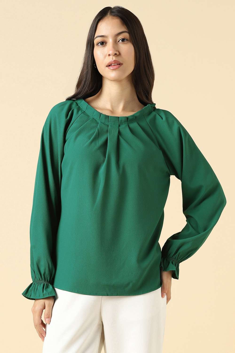 Polyester-Solid-Regular-Fit-Top