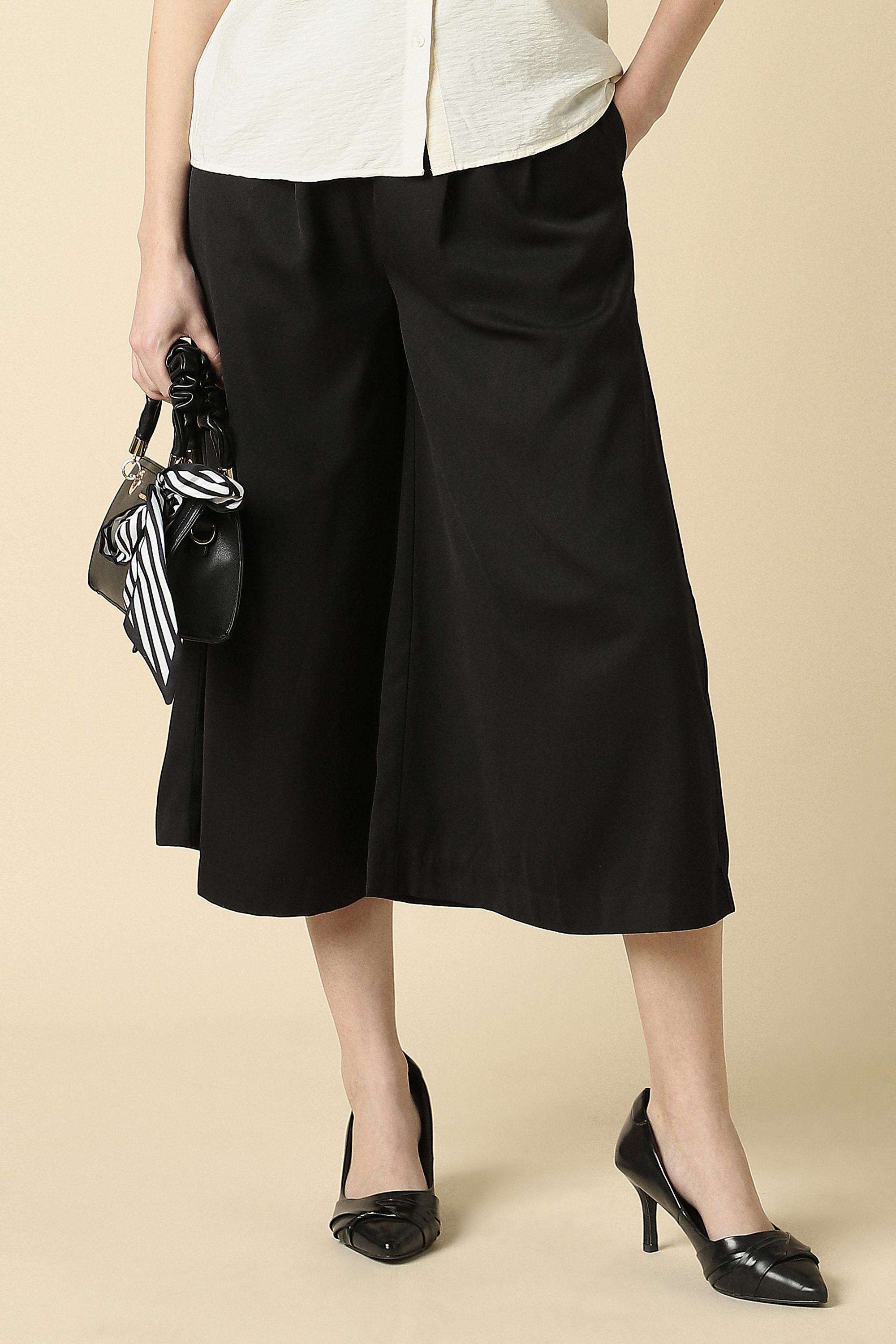 Solid-Relaxed-Fit-Polyester-Women-s-Work-Trousers