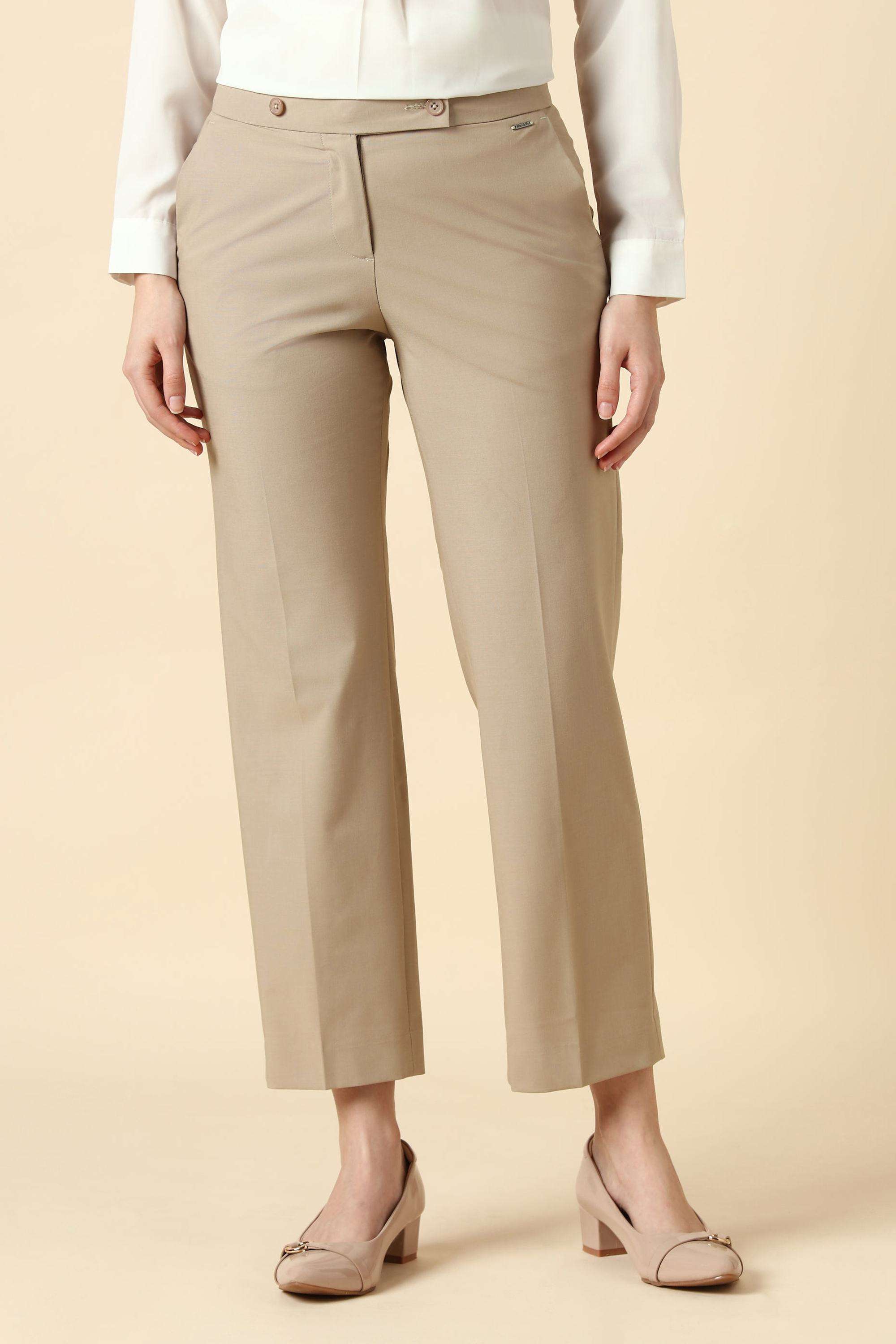 Solid-Regular-Fit-Polyester-Women-s-Work-Trousers