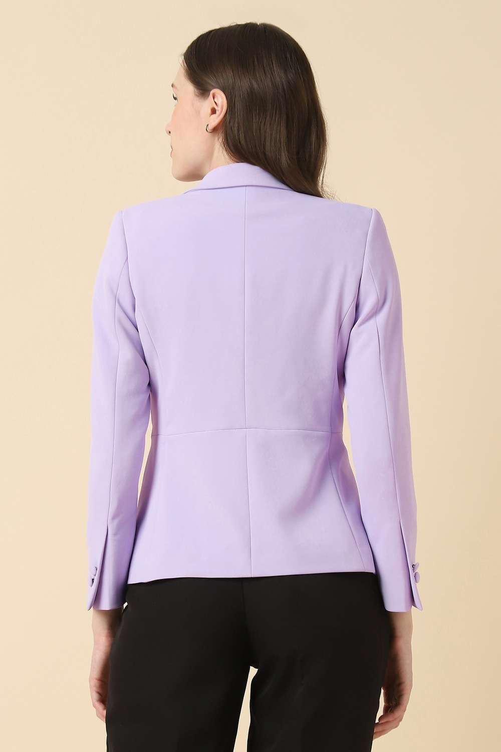 Solid-Blended-Fabric-Regular-Fit-Women-s-Blazer