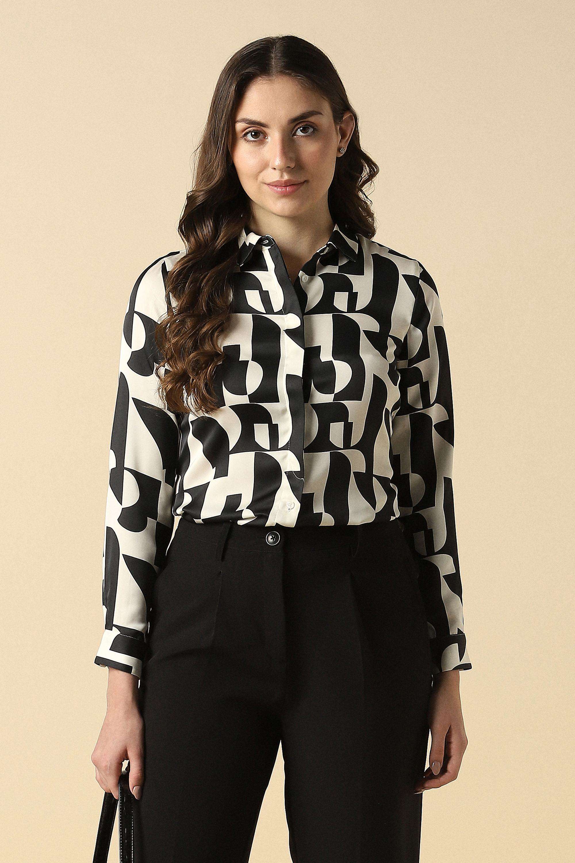 Printed-Polyester-Round-Neck-Women-s-Shirt
