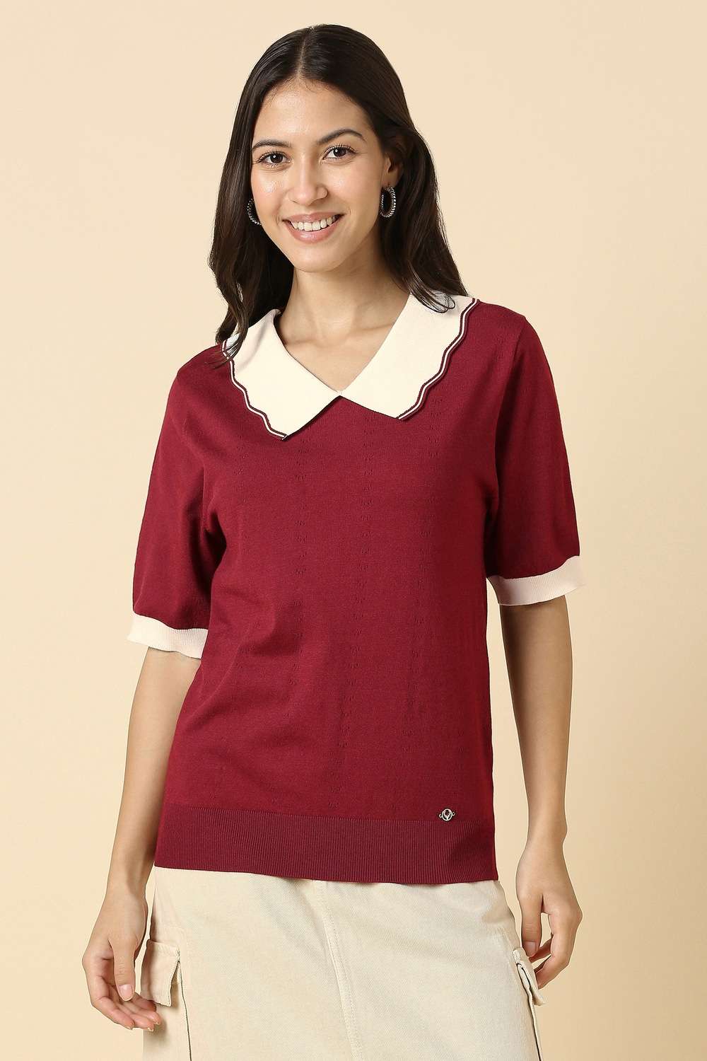 Blended-Fabric-Solid-Regular-Fit-Top