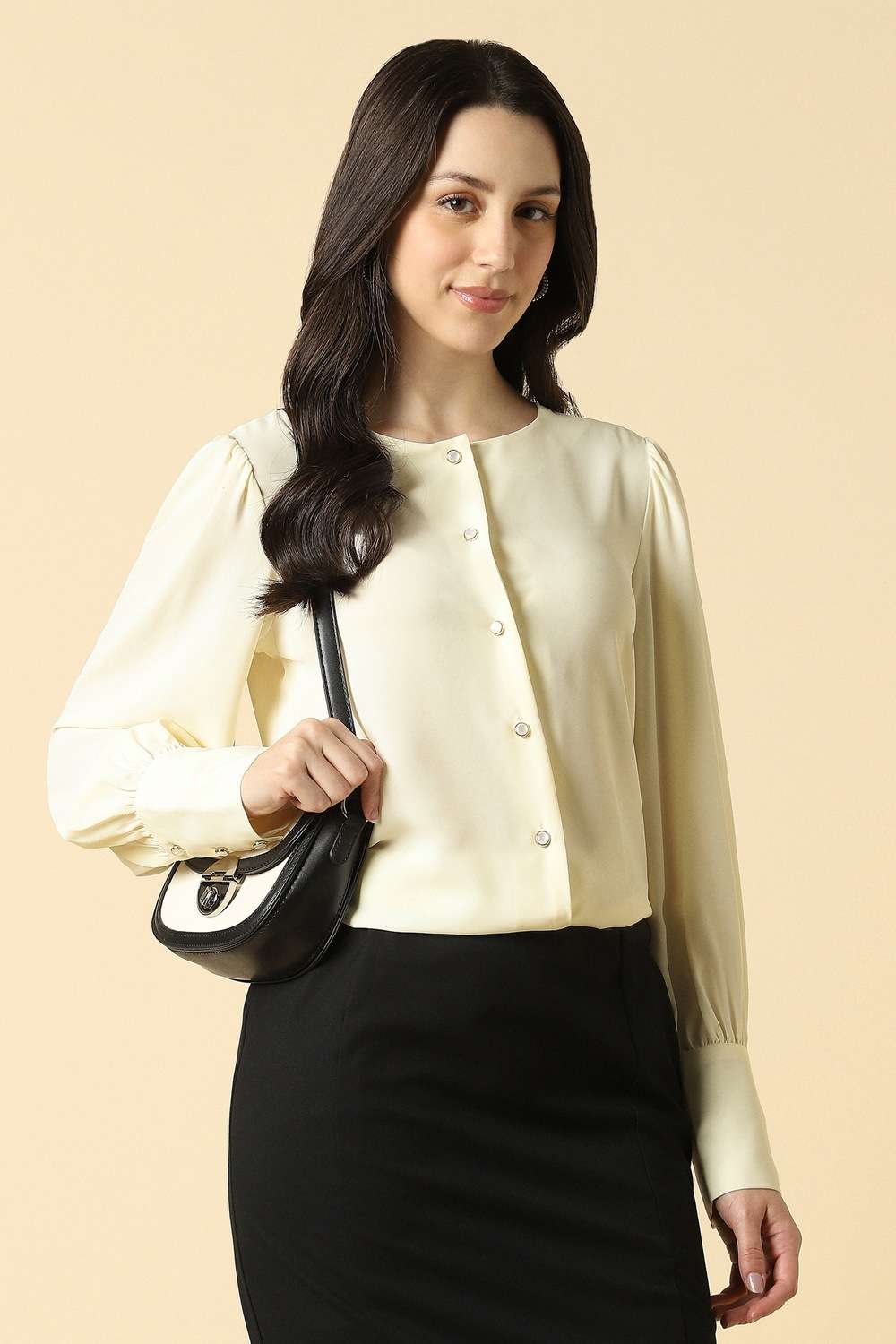 Polyester-Solid-Regular-Fit-Shirt