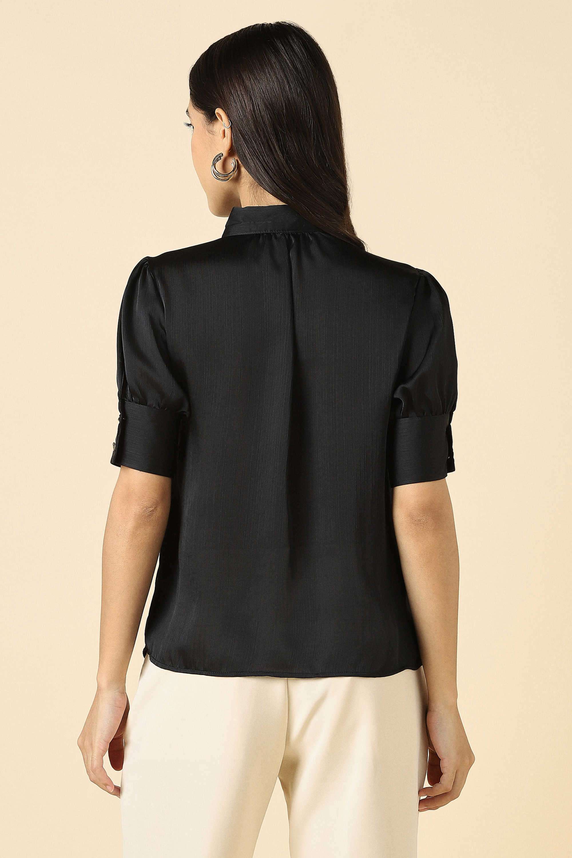 Solid-Polyester-Women-s-Formal-Wear-Top