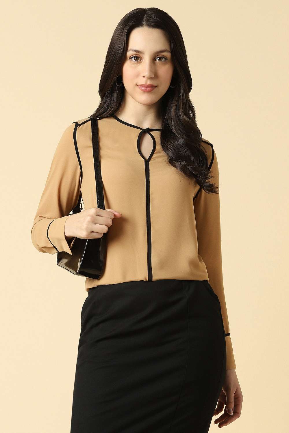 Polyester-Solid-Regular-Fit-Top