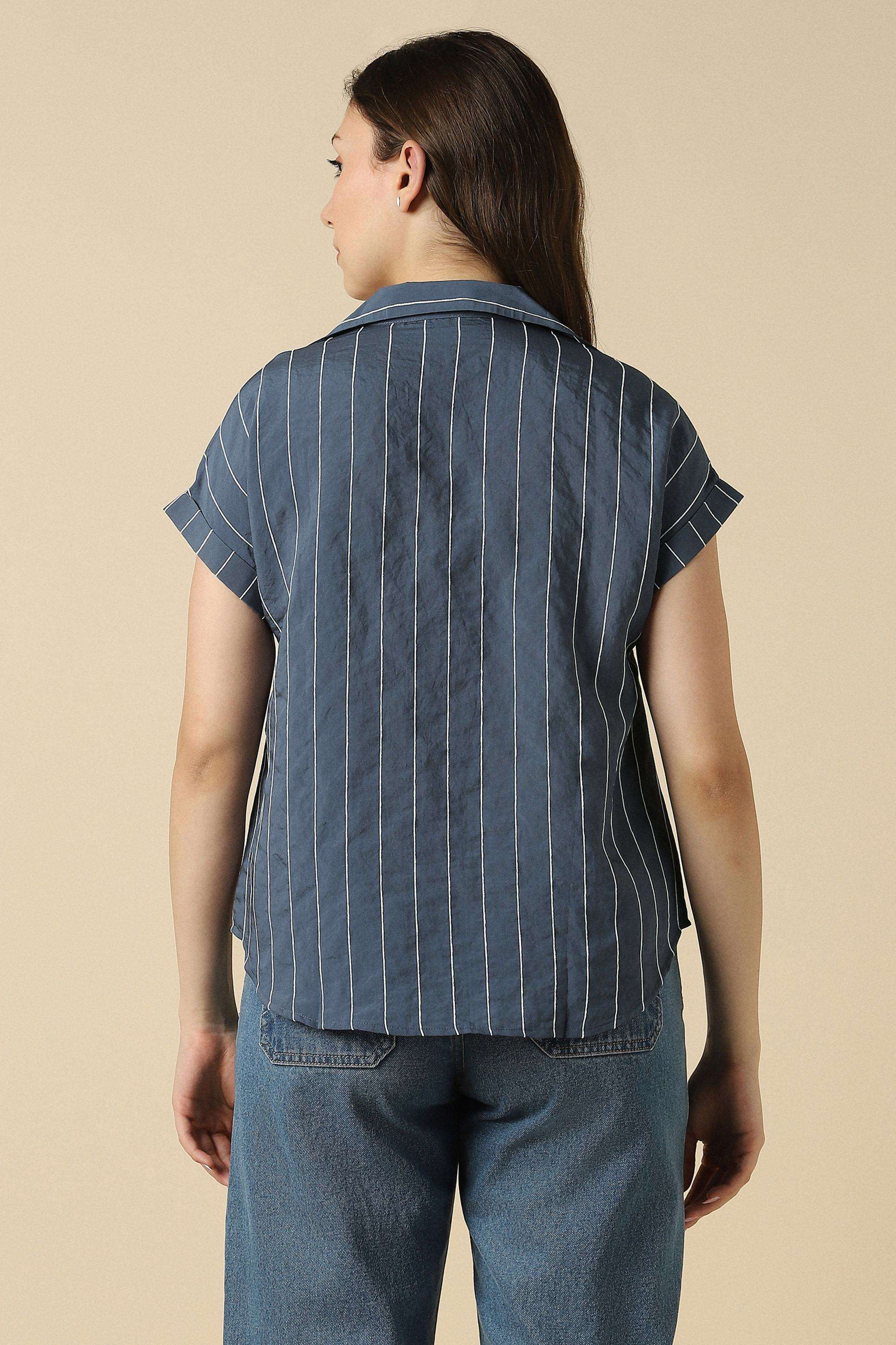 Stripes-Modal-Collared-Women-s-Top