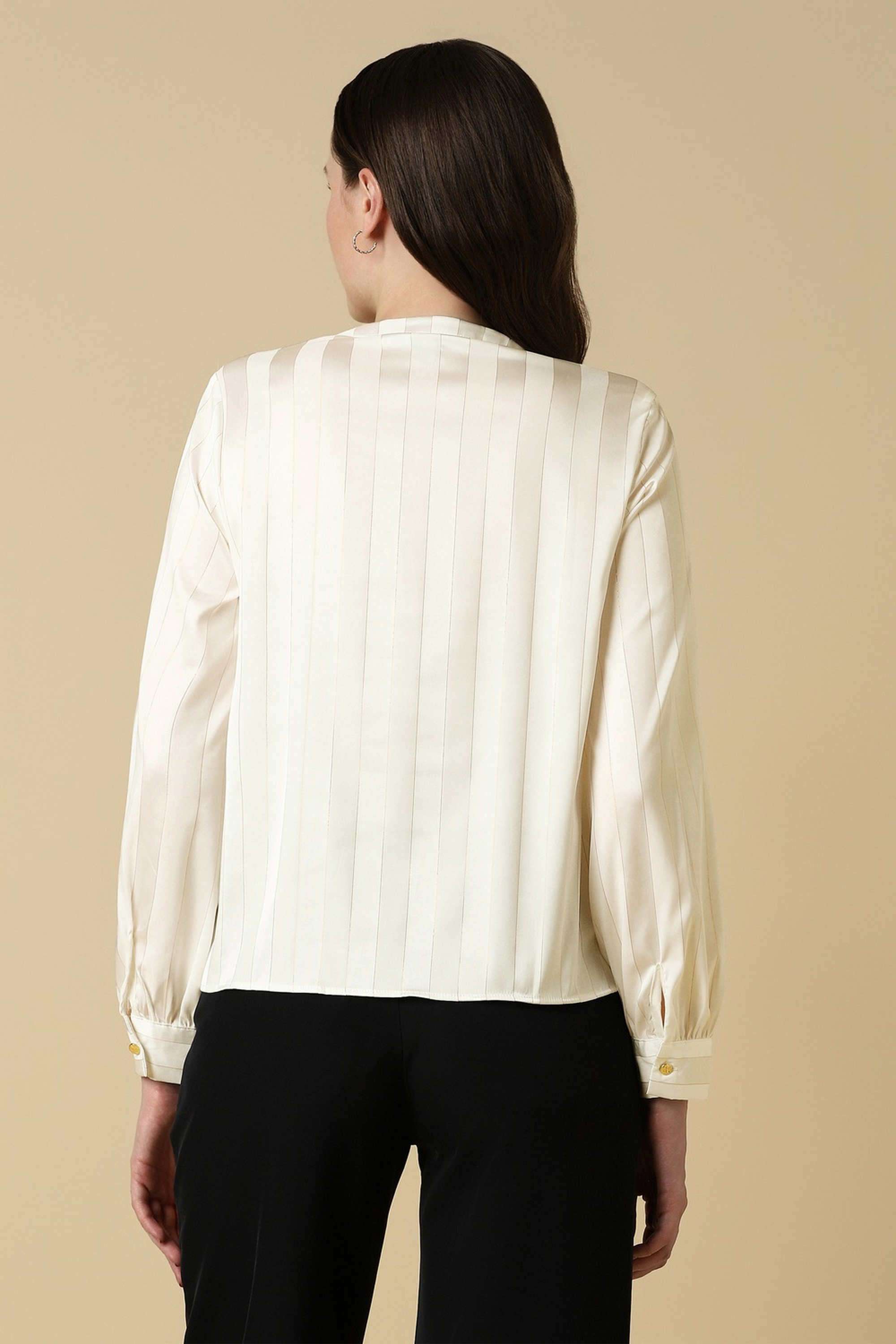 Solid-Blended-Fabric-Round-Neck-Women-s-Top