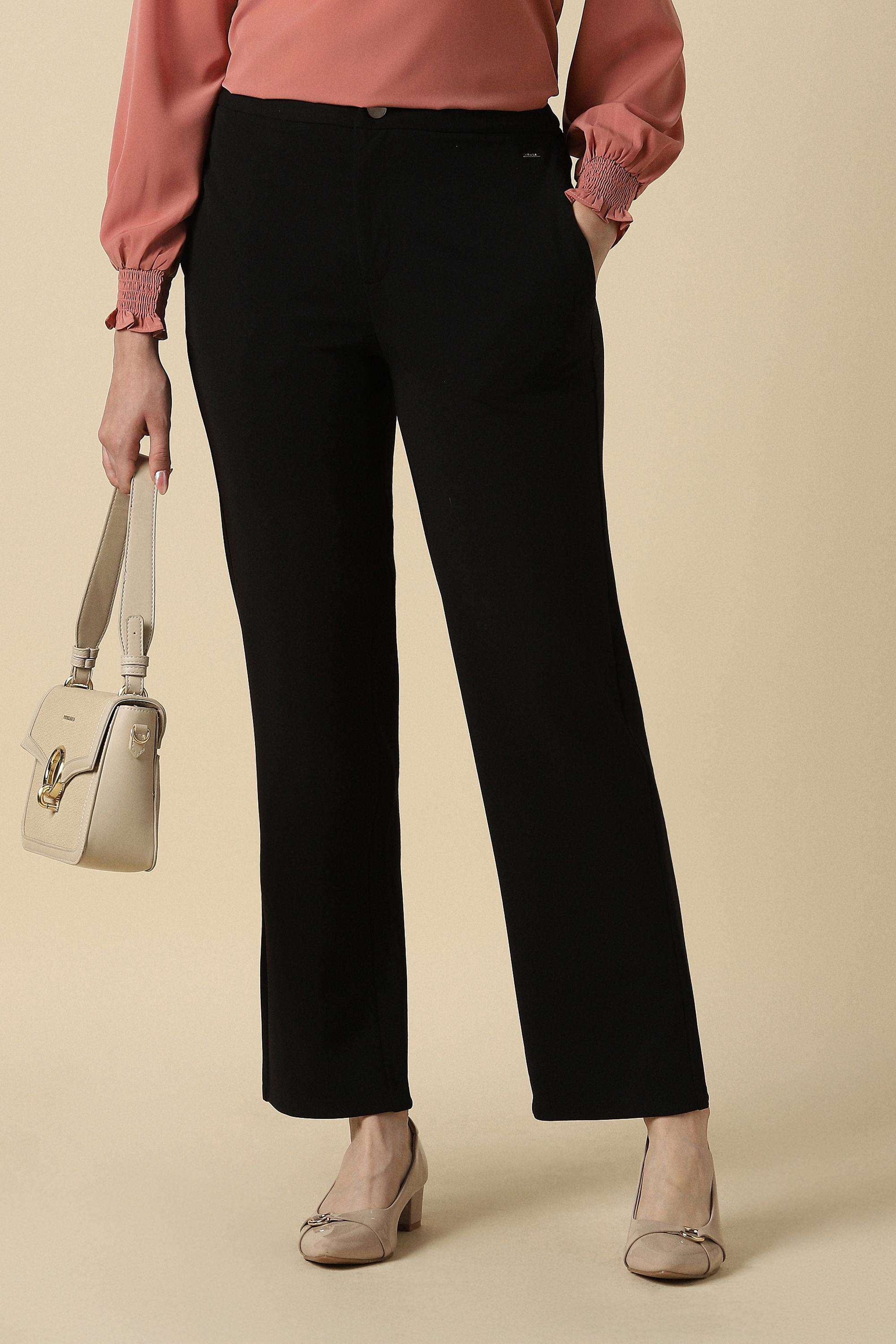 Solid-Regular-Fit-Polyester-Women-s-Work-Trousers