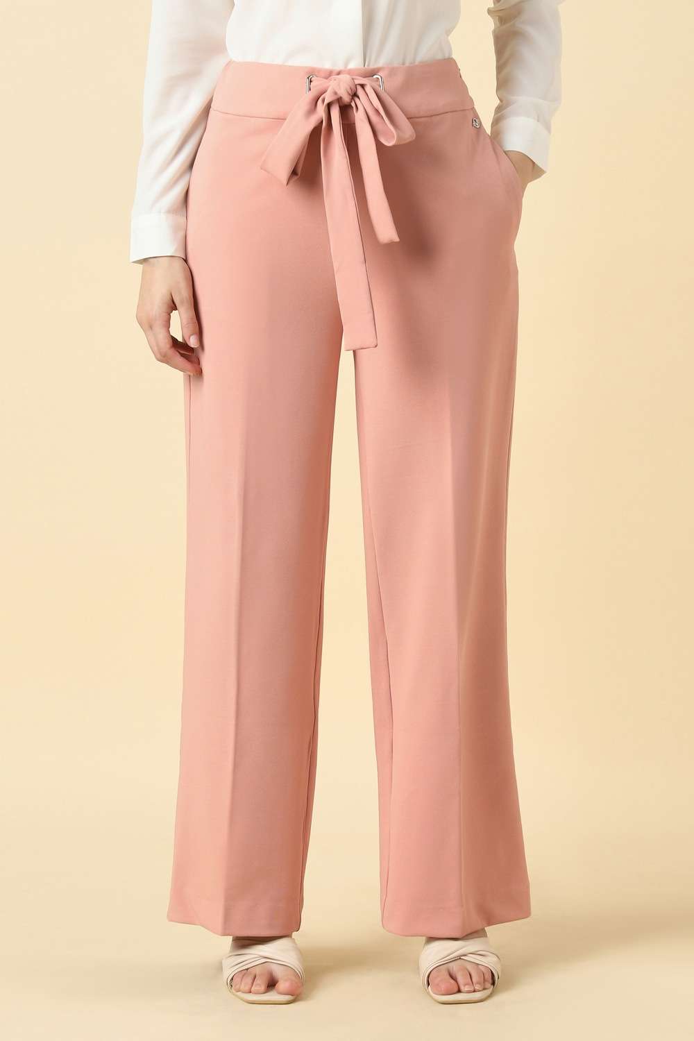 Polyester-Solid-Regular-Fit-Trousers